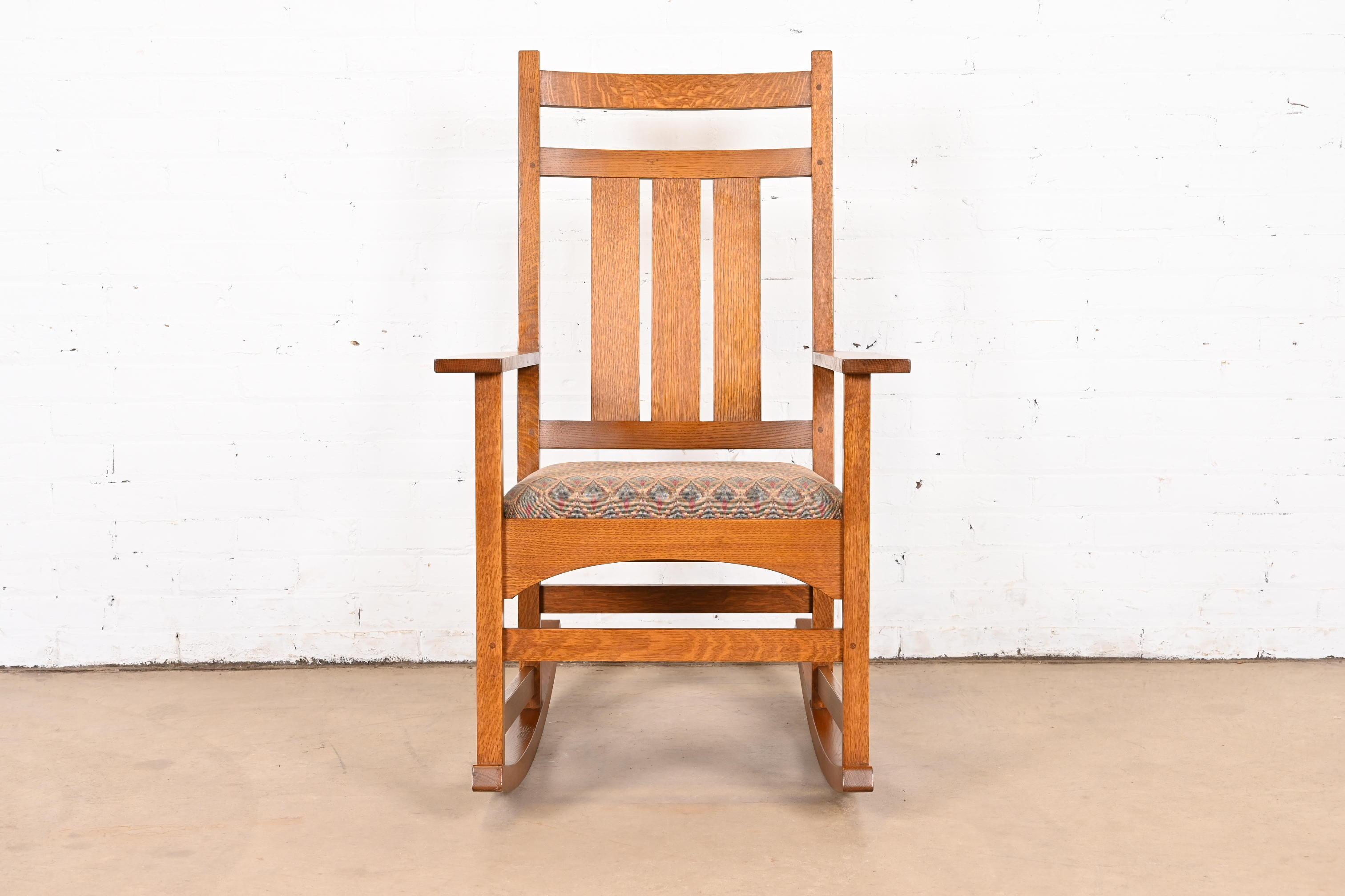 Arts and Crafts Stickley Harvey Ellis Collection Mission Oak Arts & Crafts Rocking Chair For Sale