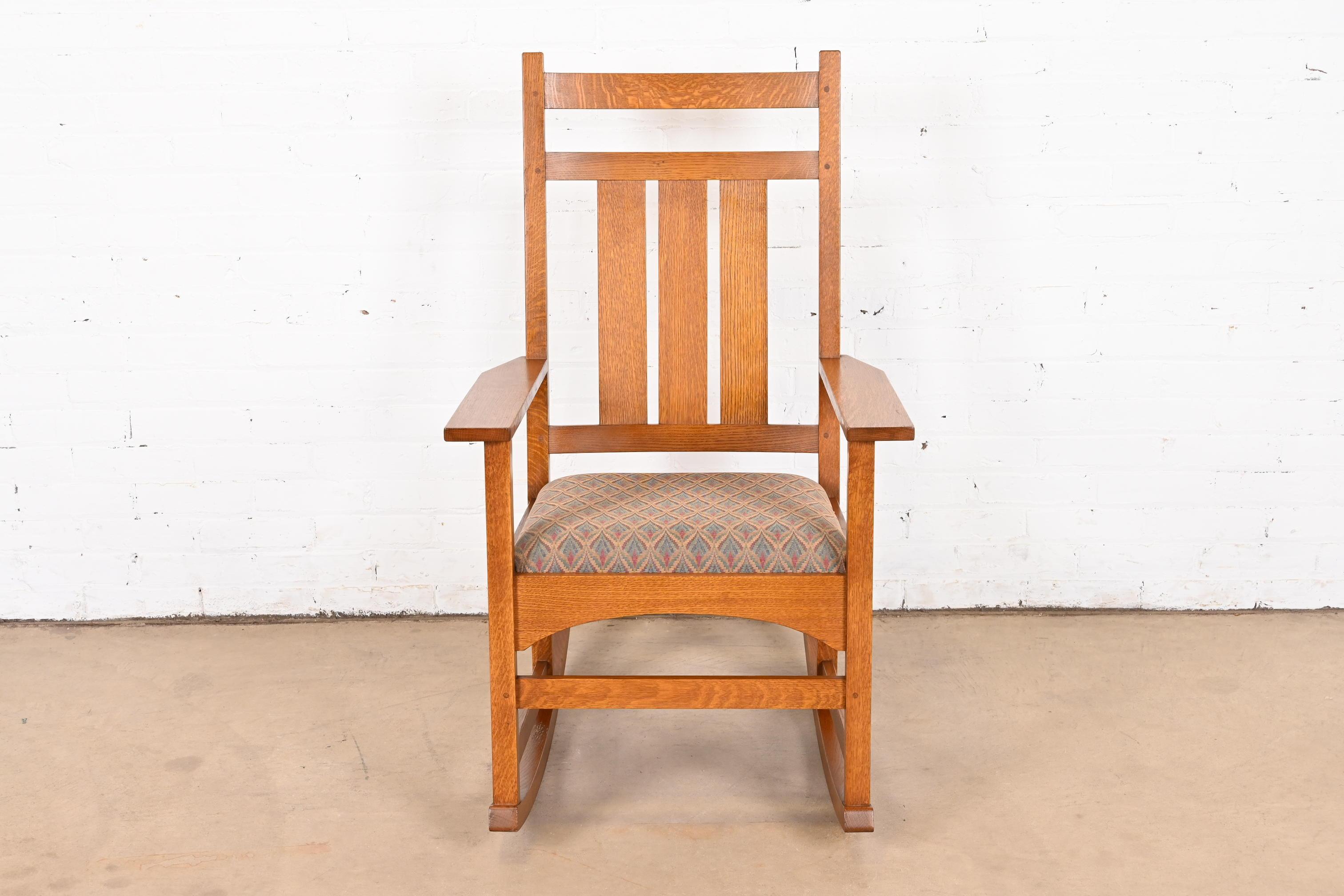 American Stickley Harvey Ellis Collection Mission Oak Arts & Crafts Rocking Chair For Sale