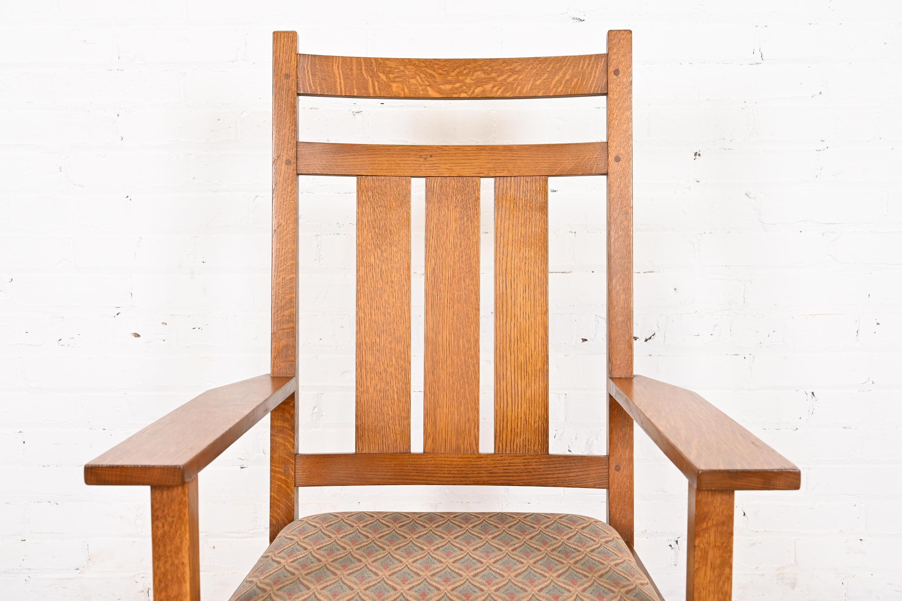 Late 20th Century Stickley Harvey Ellis Collection Mission Oak Arts & Crafts Rocking Chair For Sale