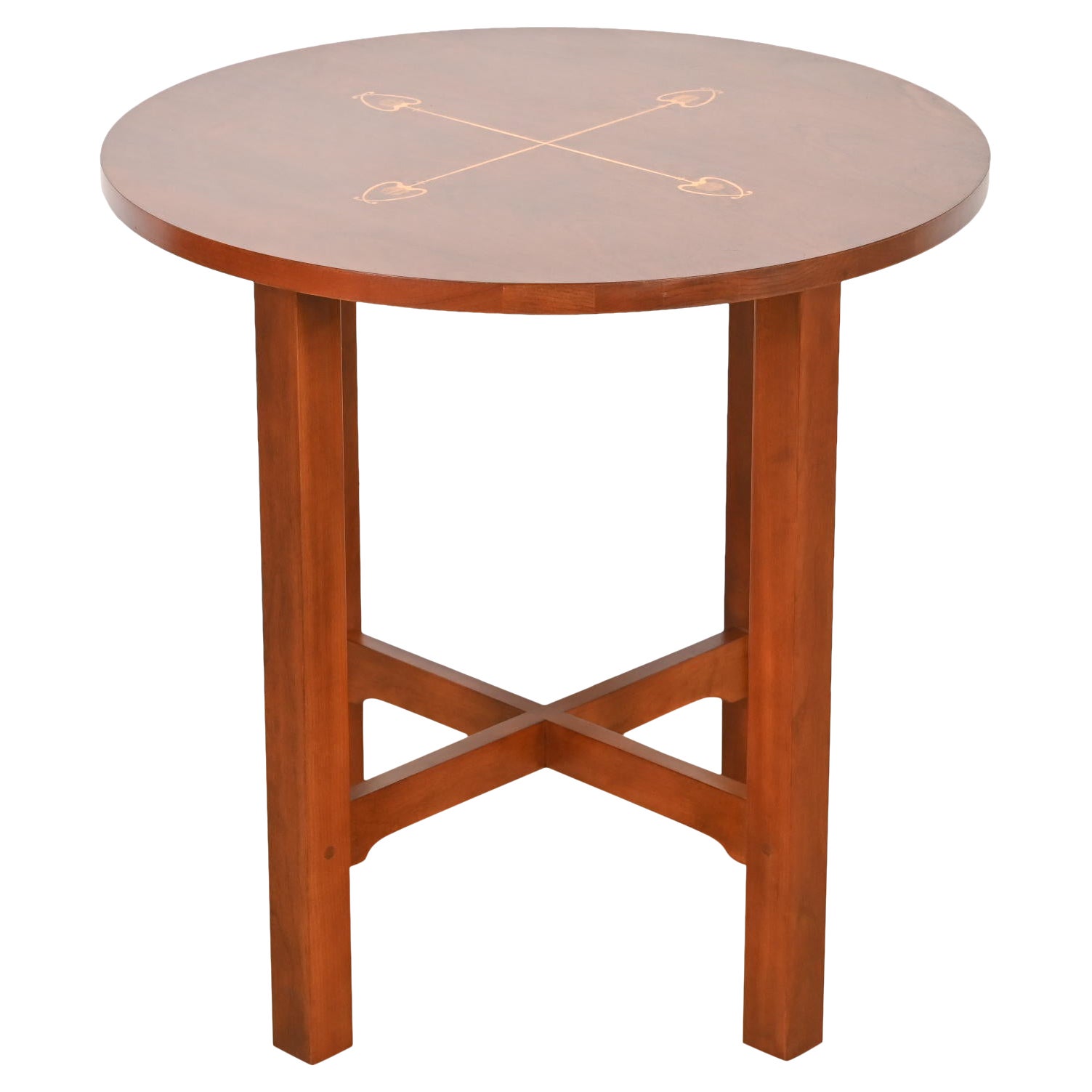 Stickley Harvey Ellis Inlaid Cherry Wood Arts & Crafts Tabouret Side Table