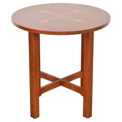 Stickley Harvey Ellis Inlaid Cherry Wood Arts & Crafts Tabouret Side Table