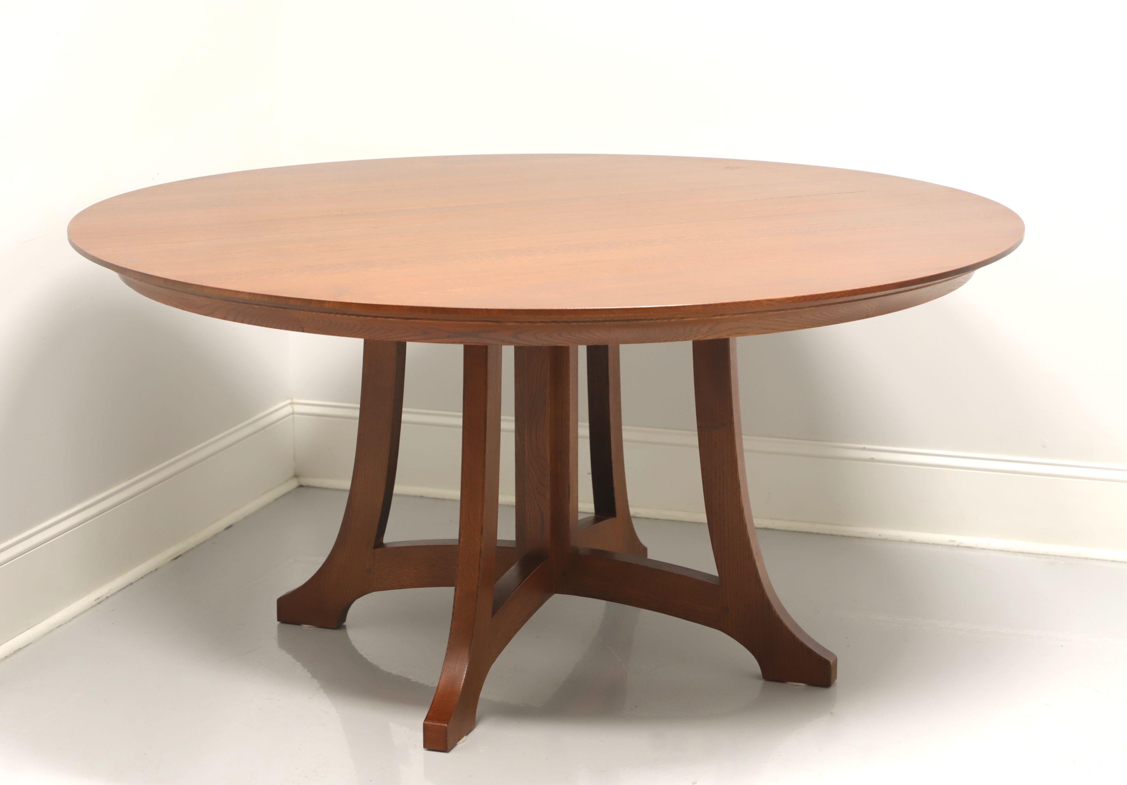 STICKLEY Highlands Oak Mission Arts & Crafts Style Round Dining Table 7