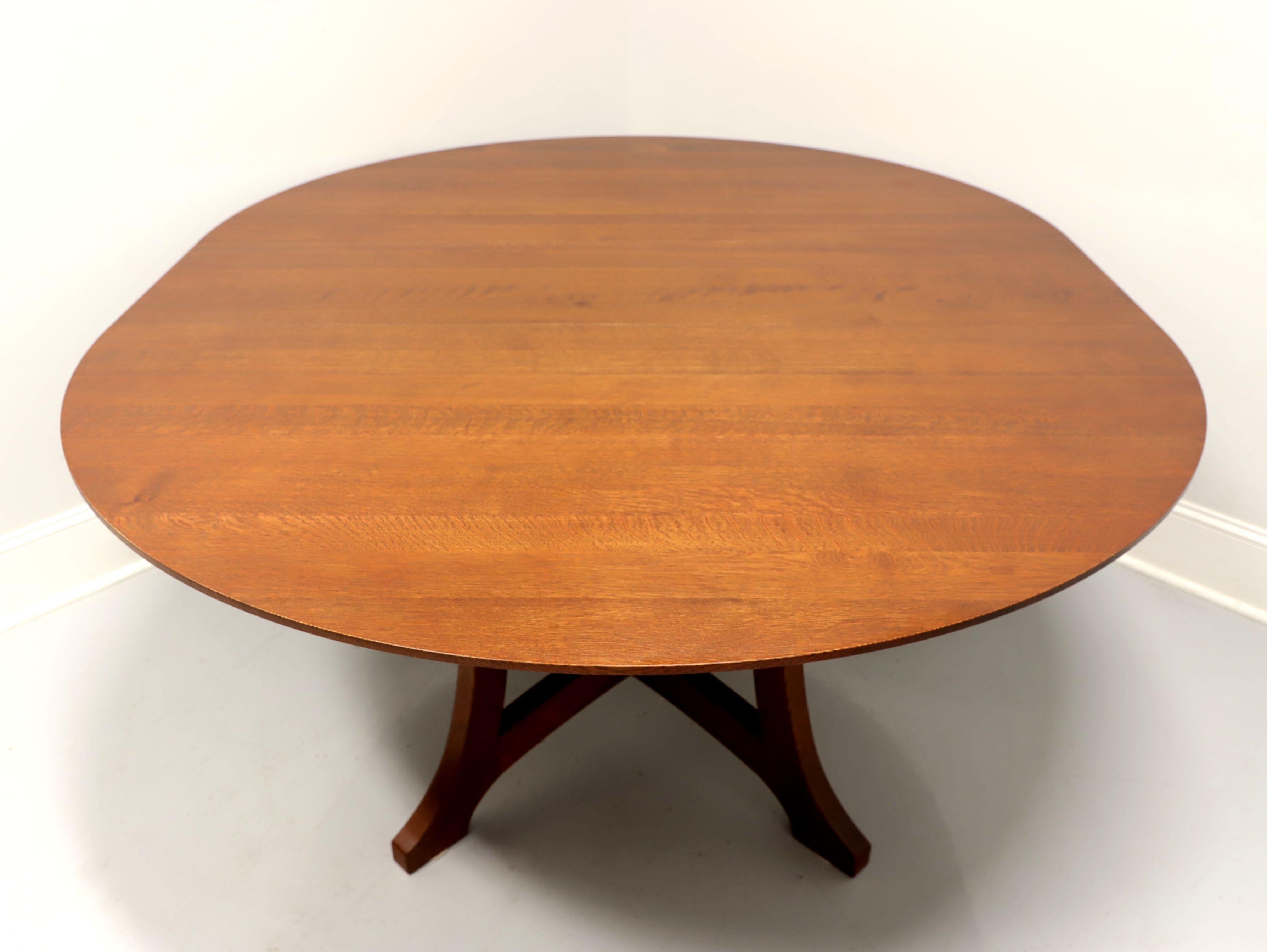 American STICKLEY Highlands Oak Mission Arts & Crafts Style Round Dining Table