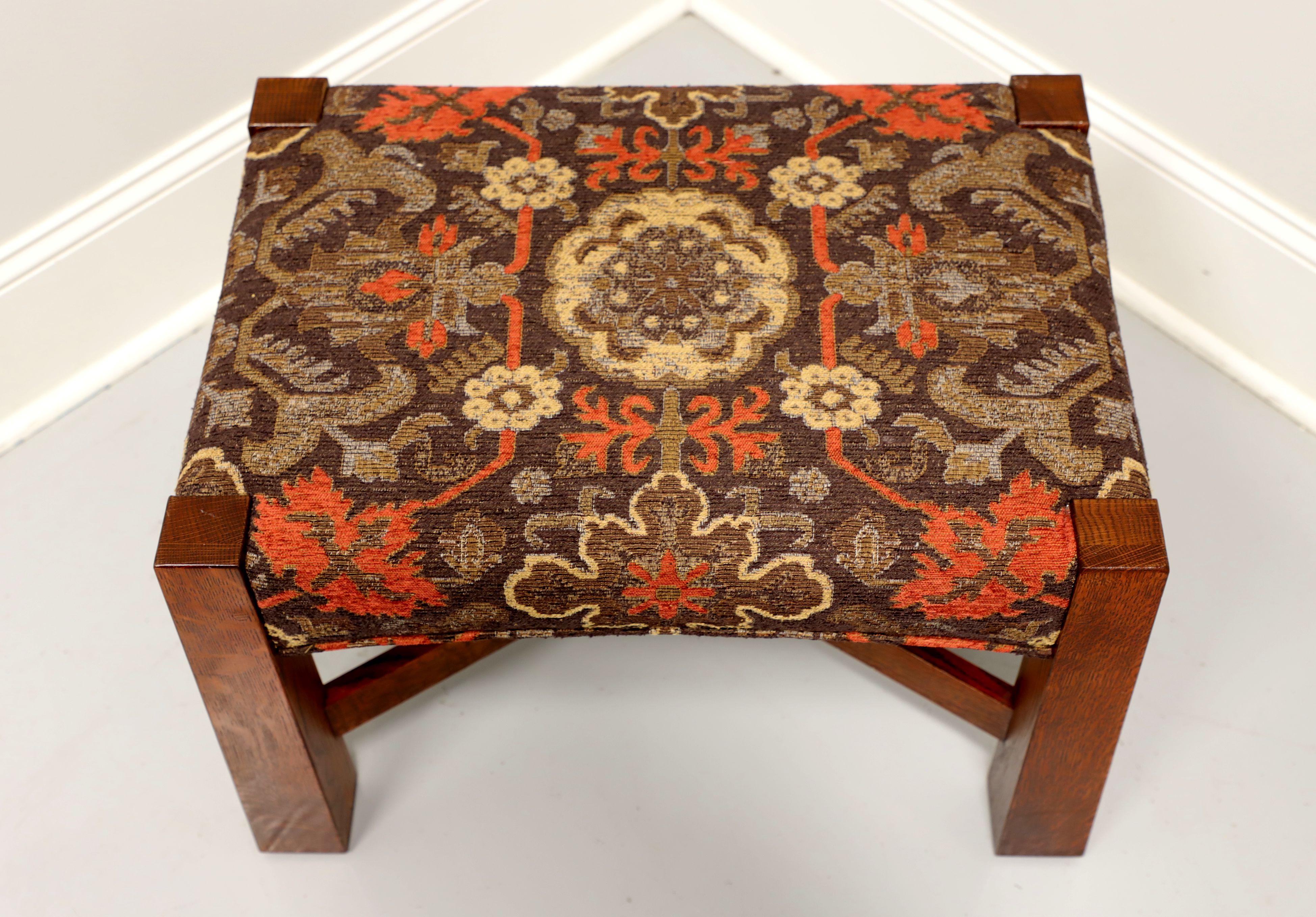 STICKLEY Highlands Oak Mission Arts & Crafts Style High Back Chair + Ottoman 3