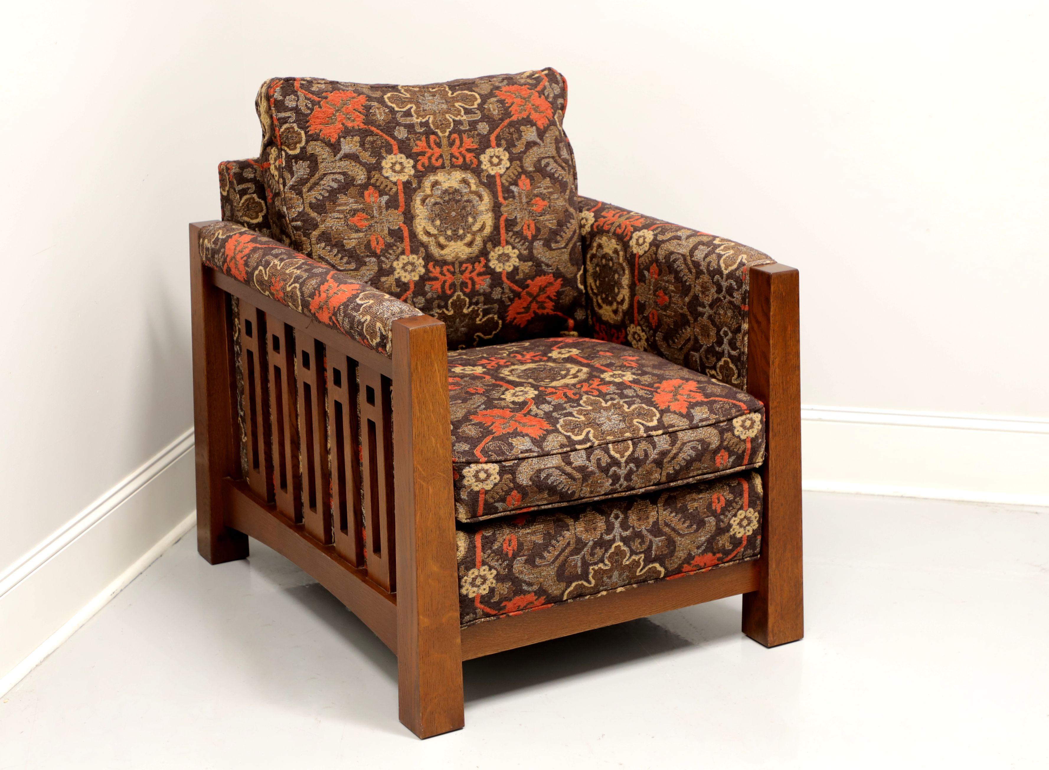 Arts and Crafts STICKLEY Highlands Oak Mission Arts & Crafts Style High Back Chair + Ottoman