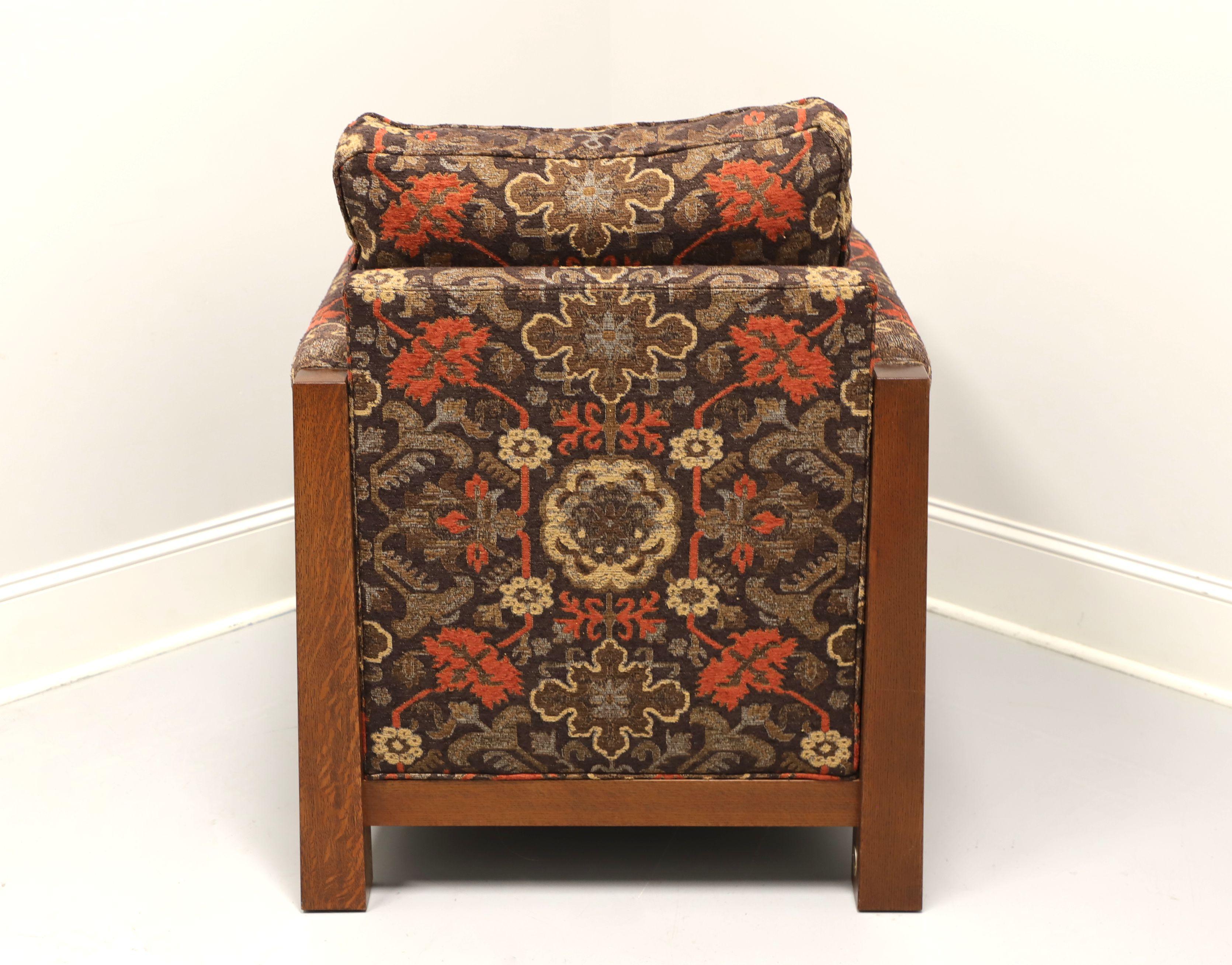 American STICKLEY Highlands Oak Mission Arts & Crafts Style High Back Chair + Ottoman