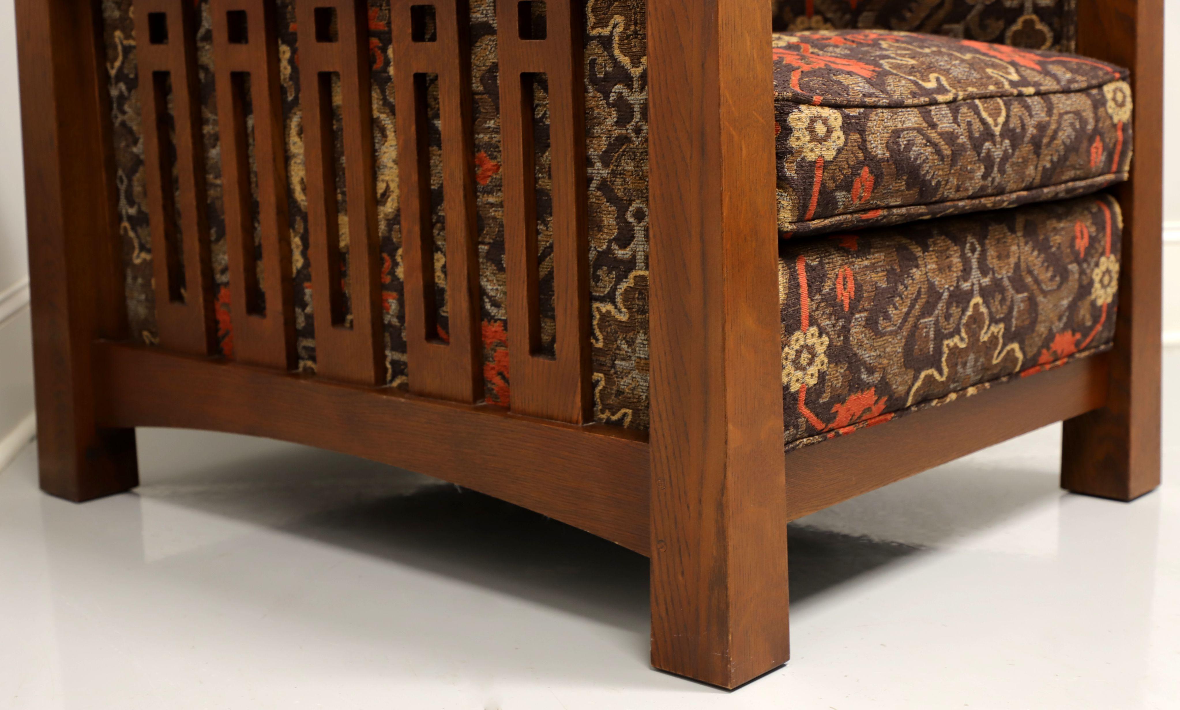 STICKLEY Highlands Oak Mission Arts & Crafts Style High Back Chair + Ottoman 1