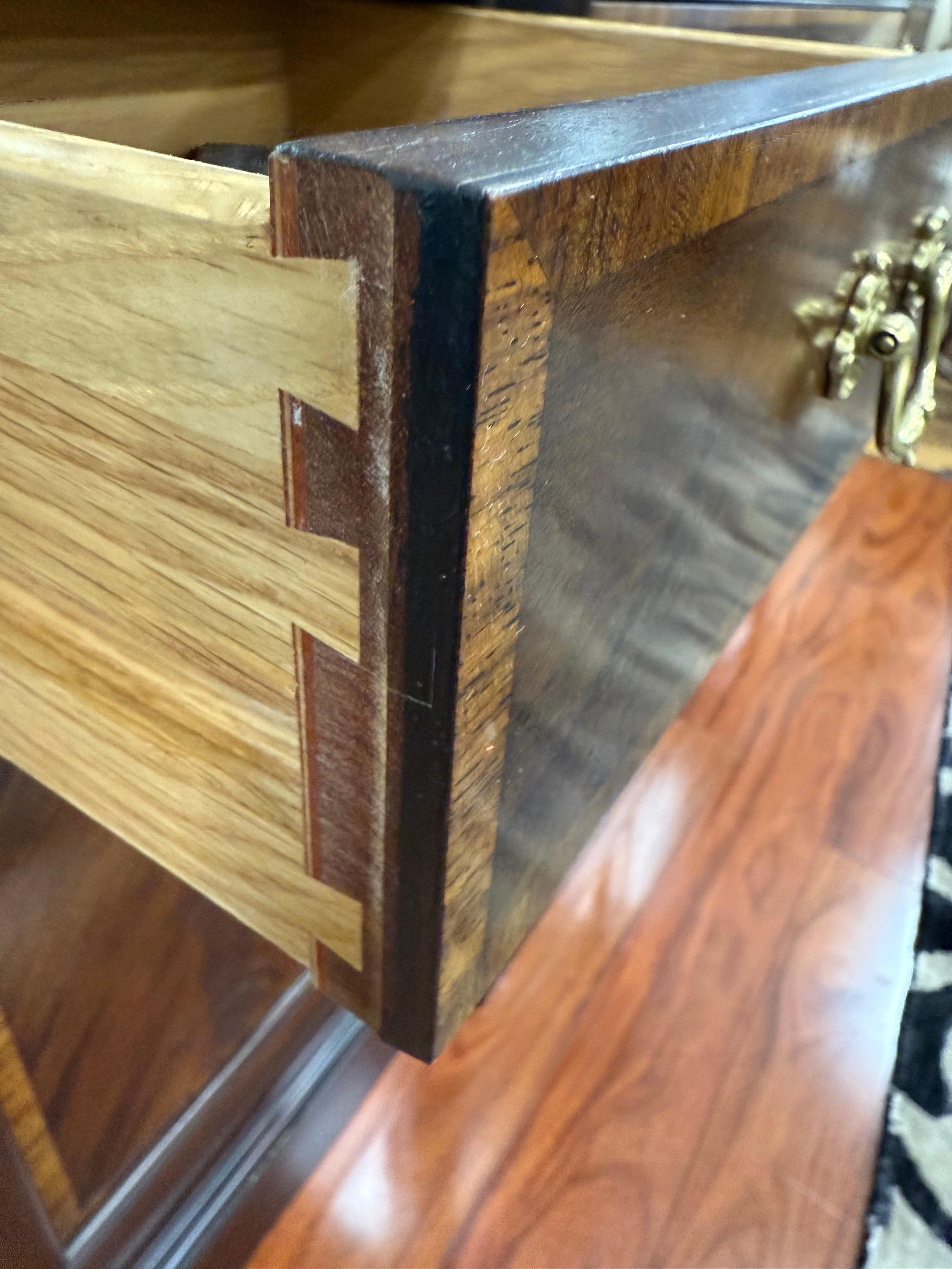 Stickley Mahogany Inlay Breakfront China Cabinet Sideboard Buffet For Sale 2
