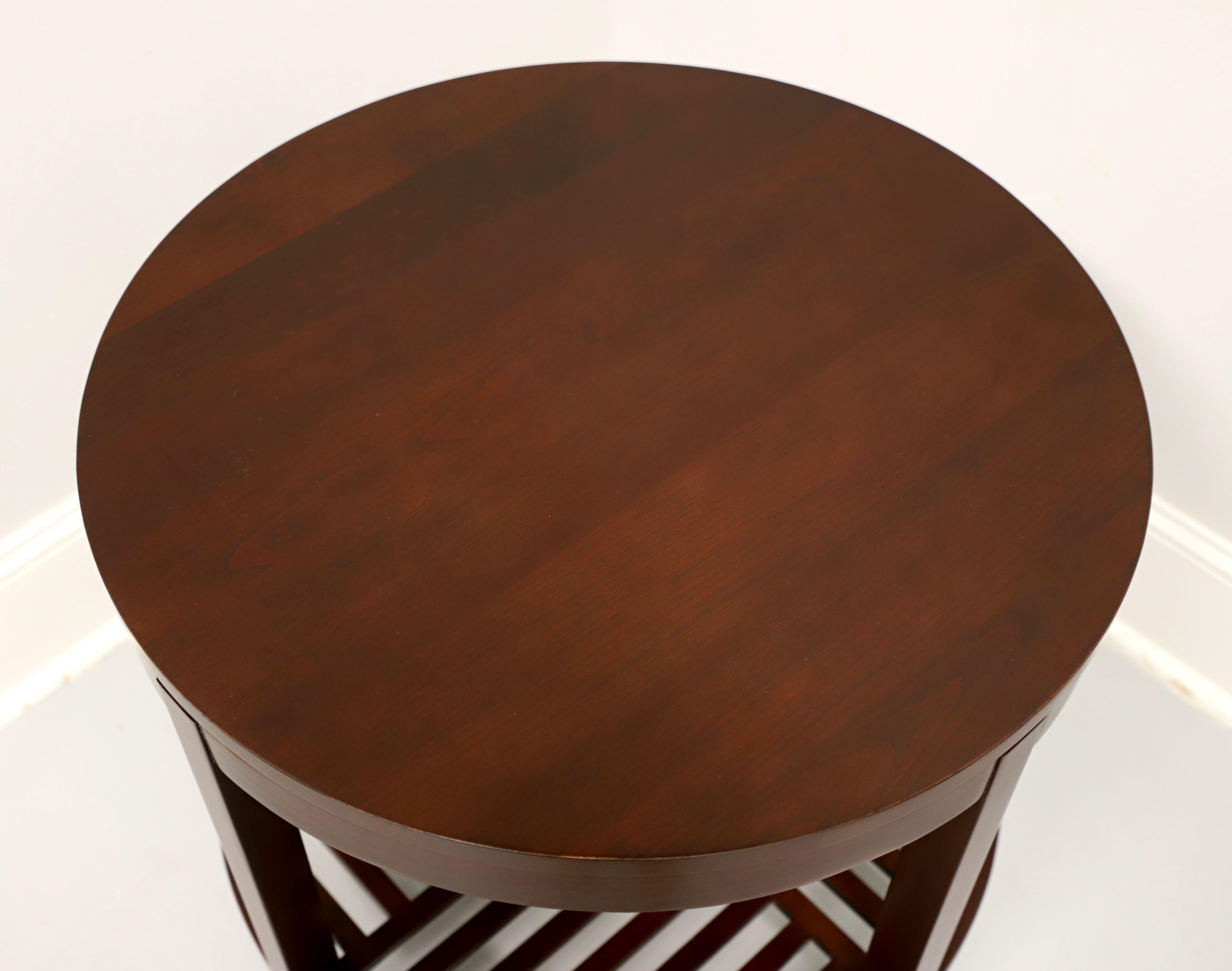 STICKLEY Metropolitan Cherry Contemporary Round Lamp Table In Good Condition In Charlotte, NC