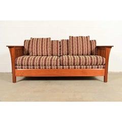Stickley Mission Arts and Crafts Cherry Wood Spindle Settle Sofa