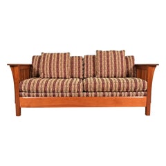 Stickley Mission Arts and Crafts Cherry Wood Spindle Settle Sofa