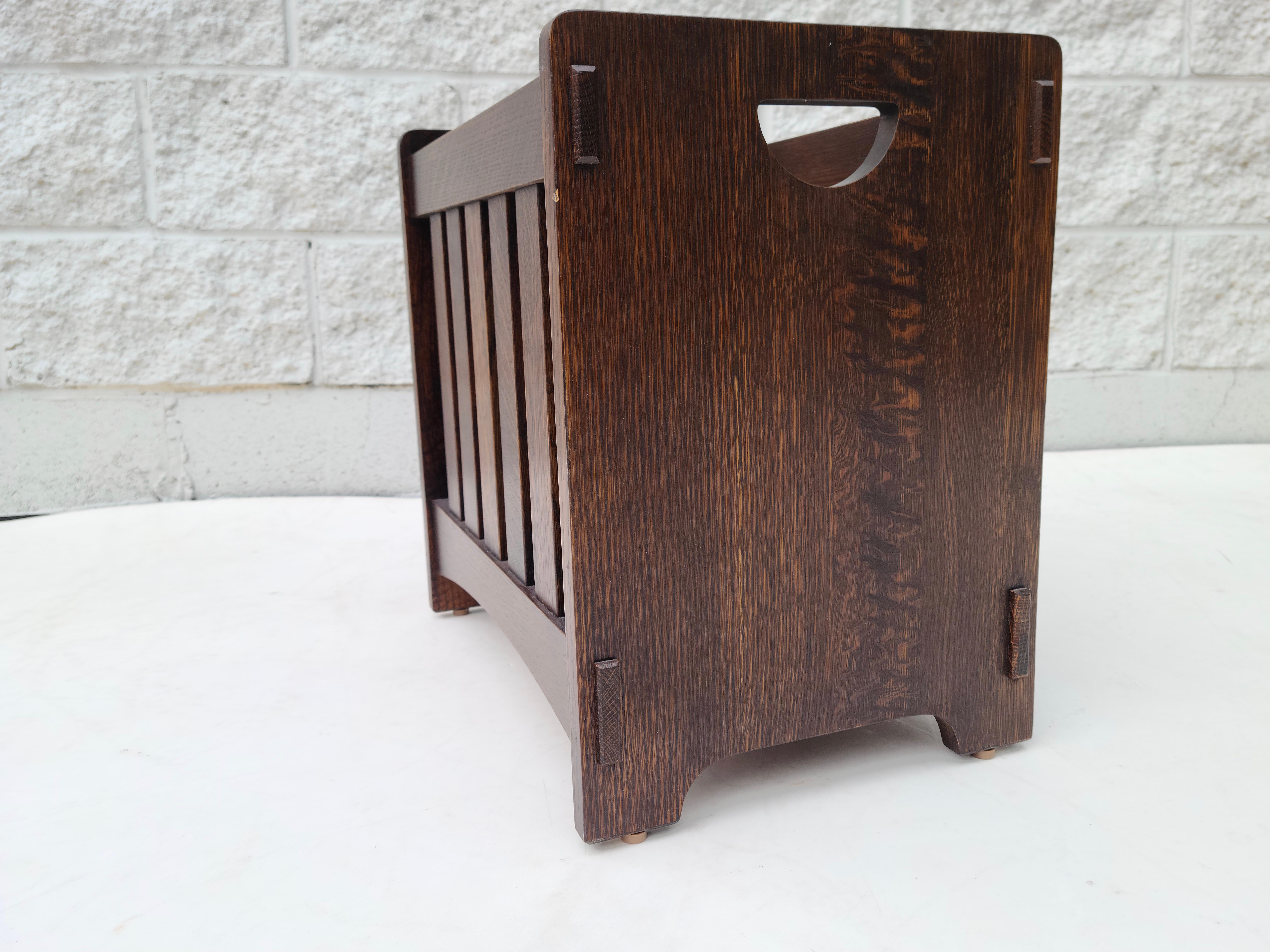 Stickley Mission Arts and Crafts Magazine Rack in the style of Gustav 4