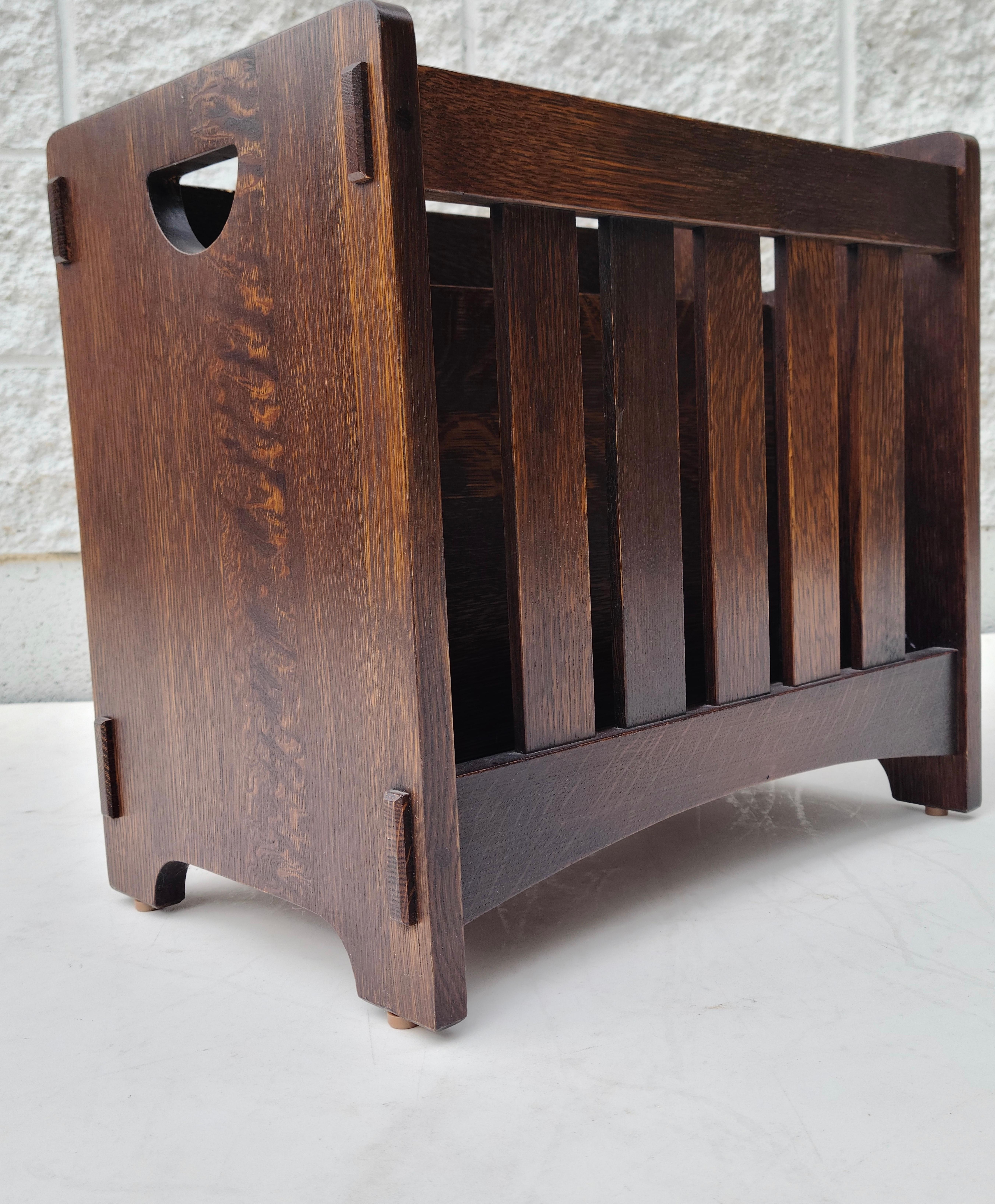 Stickley Mission Arts and Crafts Magazine Rack in the style of Gustav 6