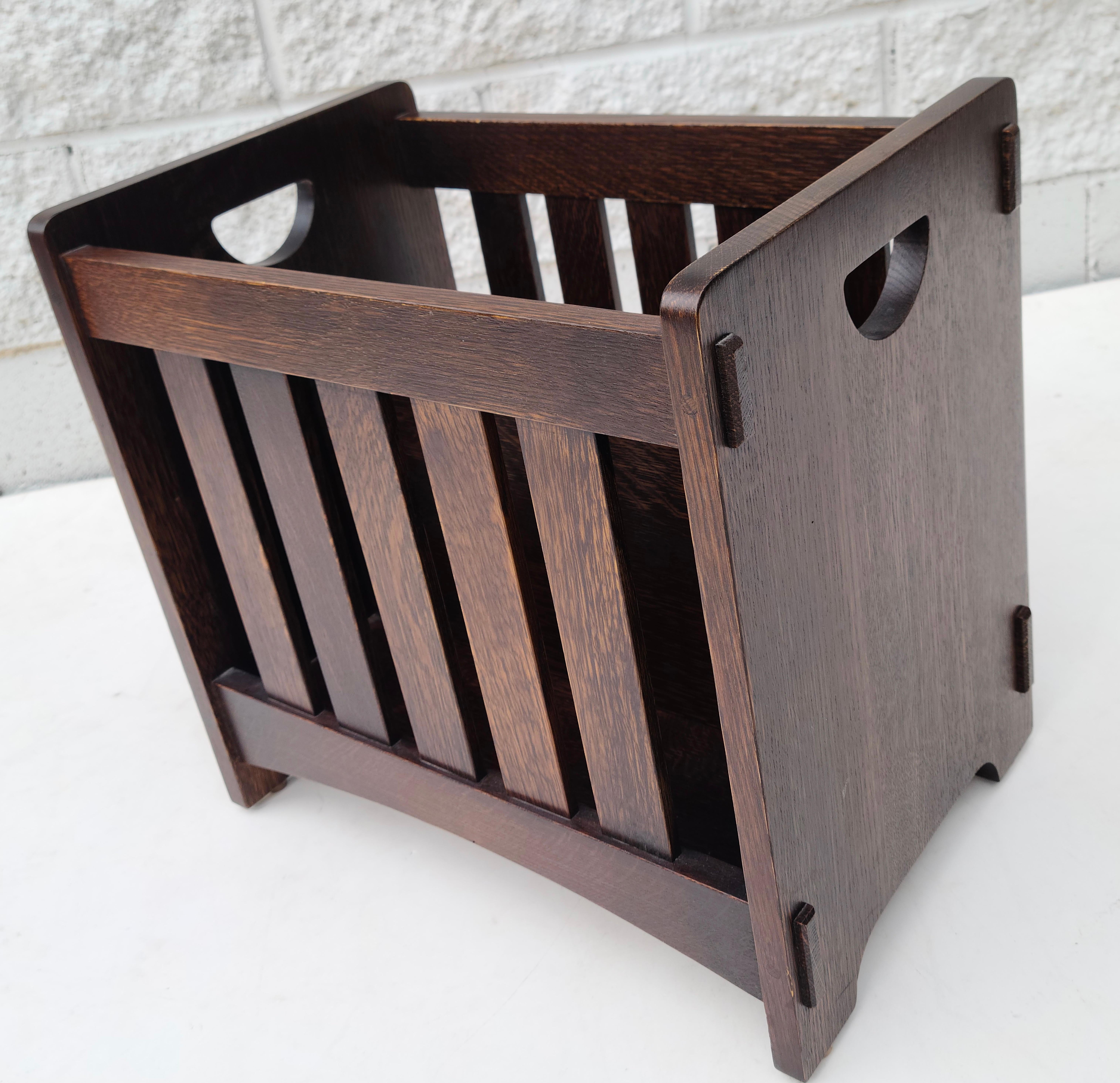 Stickley Mission Arts and Crafts Magazine Rack in the style of Gustav 8