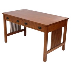 Escritorio Stickley Mission Arts & Crafts de roble