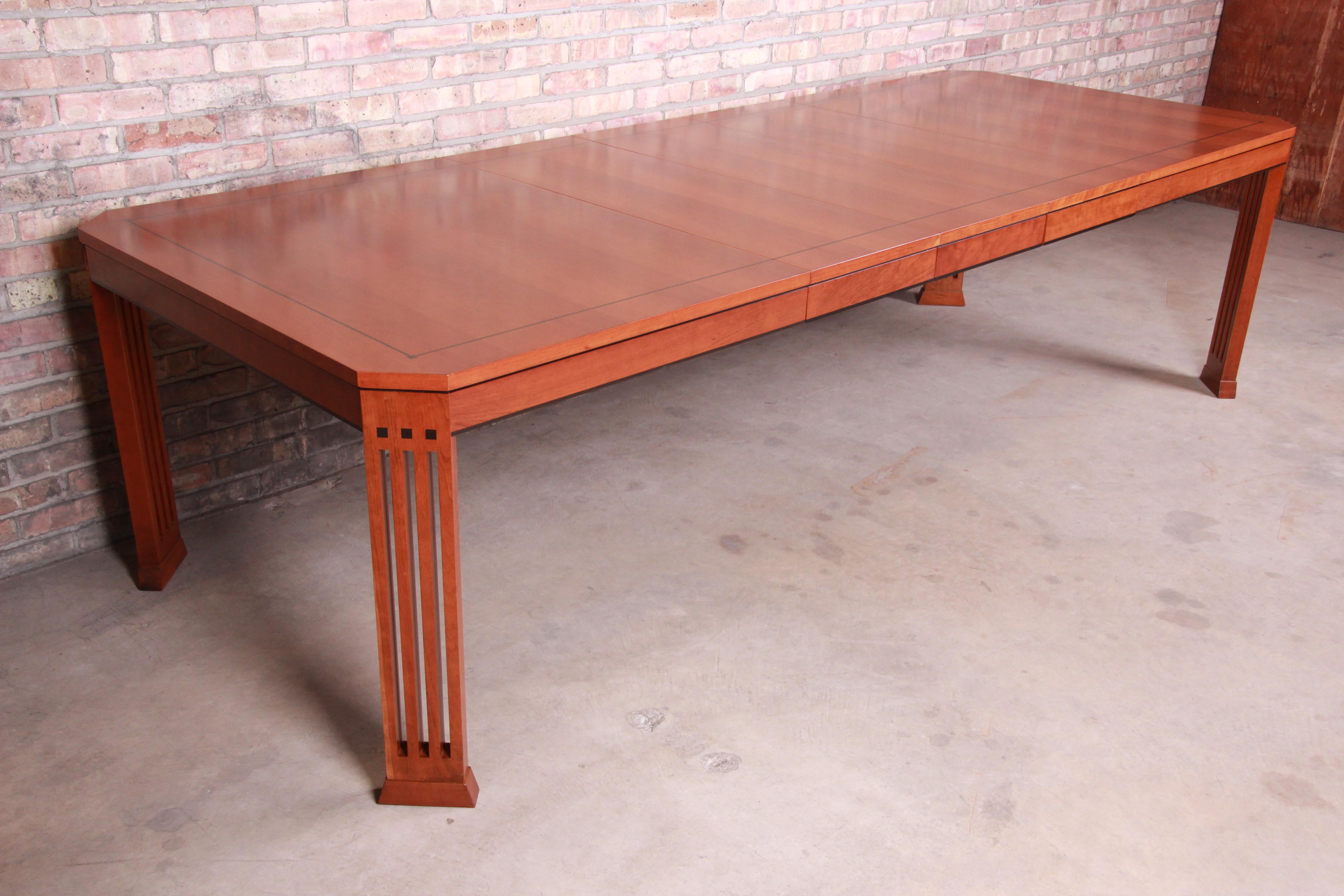 American Stickley Mission Arts & Crafts Cherry Extension Dining Table, Restored