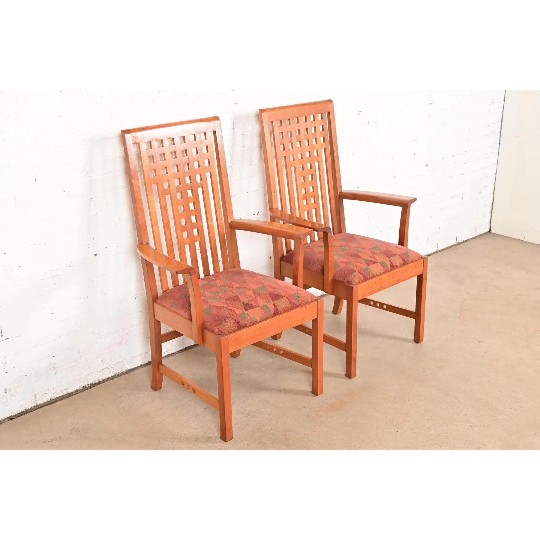 Poltrone in legno di Wood della Stickley Mission Arts & Crafts, coppia In condizioni buone in vendita a South Bend, IN