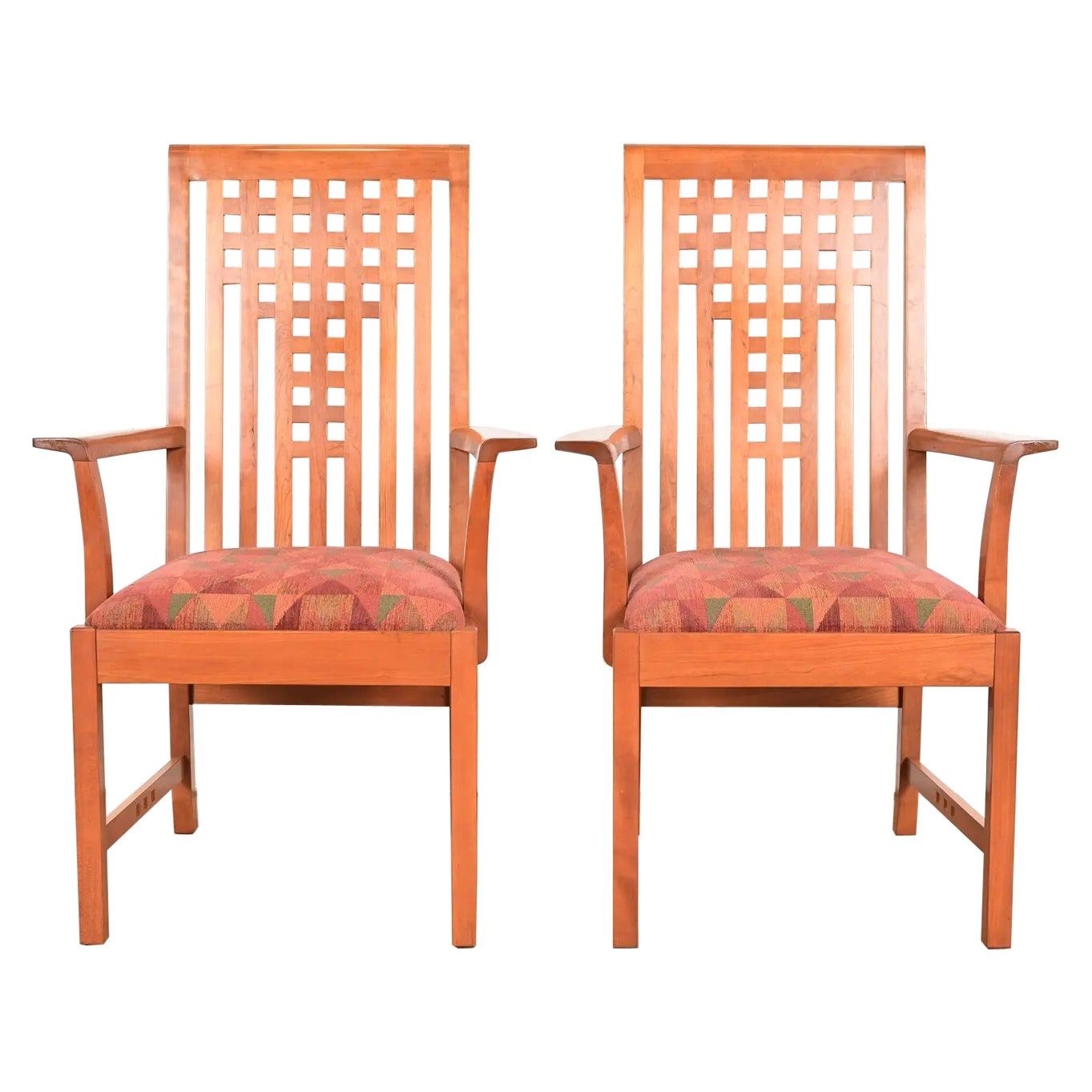 Poltrone in legno di Wood della Stickley Mission Arts & Crafts, coppia in vendita