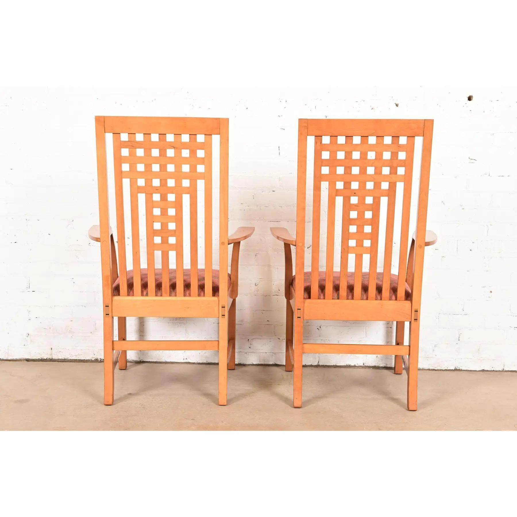 Stickley Mission Arts & Crafts Esszimmerstühle aus Kirschholz, Vierer-Set im Angebot 5