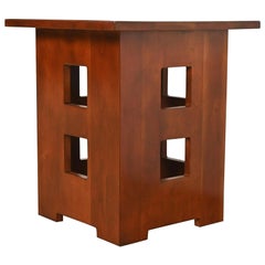 Stickley Mission Arts & Crafts Cherry Wood Limbert Cutout Tabouret Table