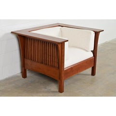 Stickley Mission Arts & Crafts Cherry Wood Spindle Lounge Chair