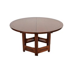 Stickley Mission Arts & Crafts Mahogany "Thorsen" Round Dining Table, Refinished