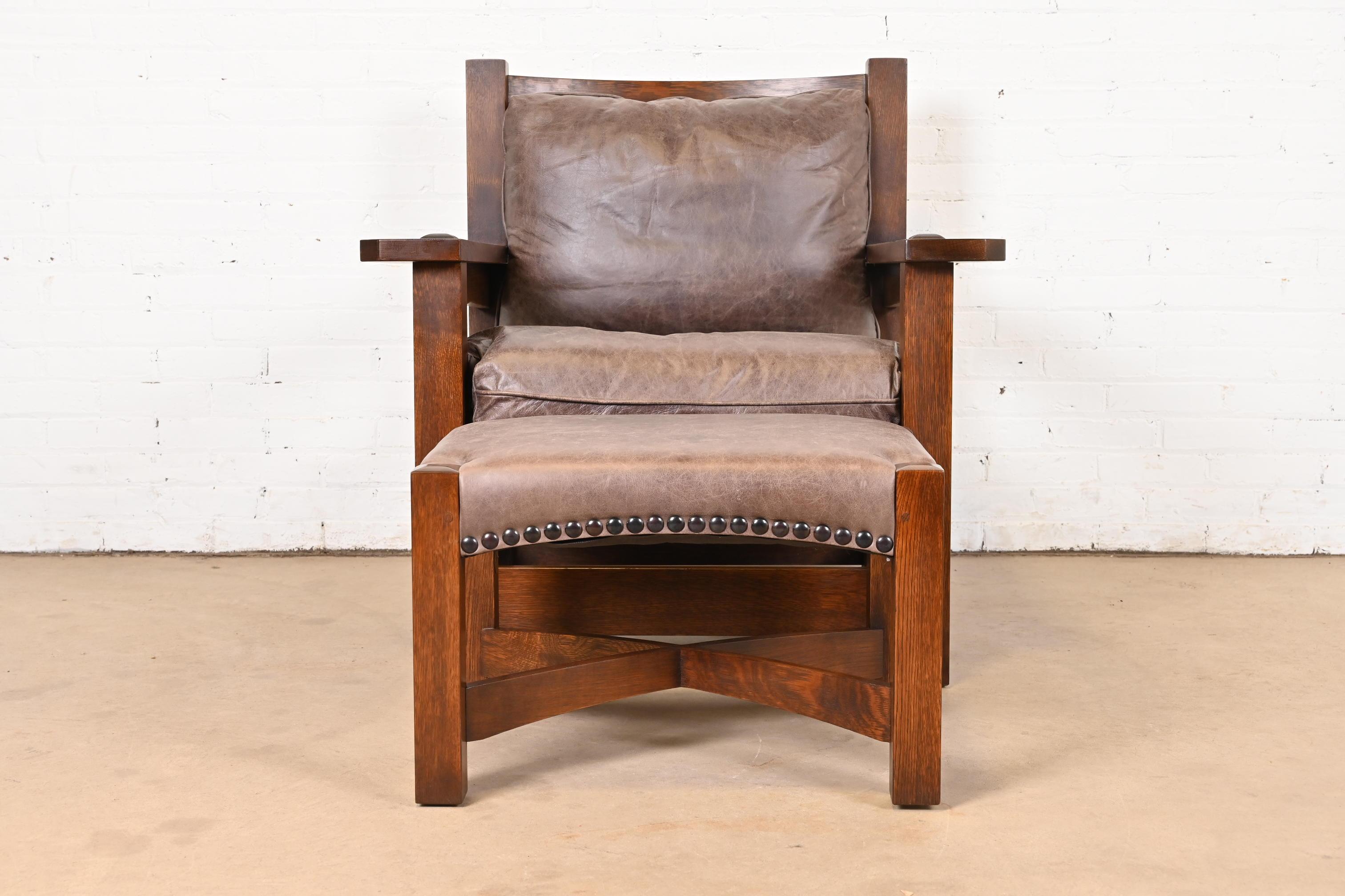 mission style chair with ottoman