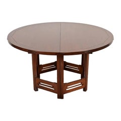 Stickley Mission Arts & Crafts Round Extension Dining Table, Newly Refinished Stickley Mission Arts & Crafts Round Extension Dining Table, Newly Refinished