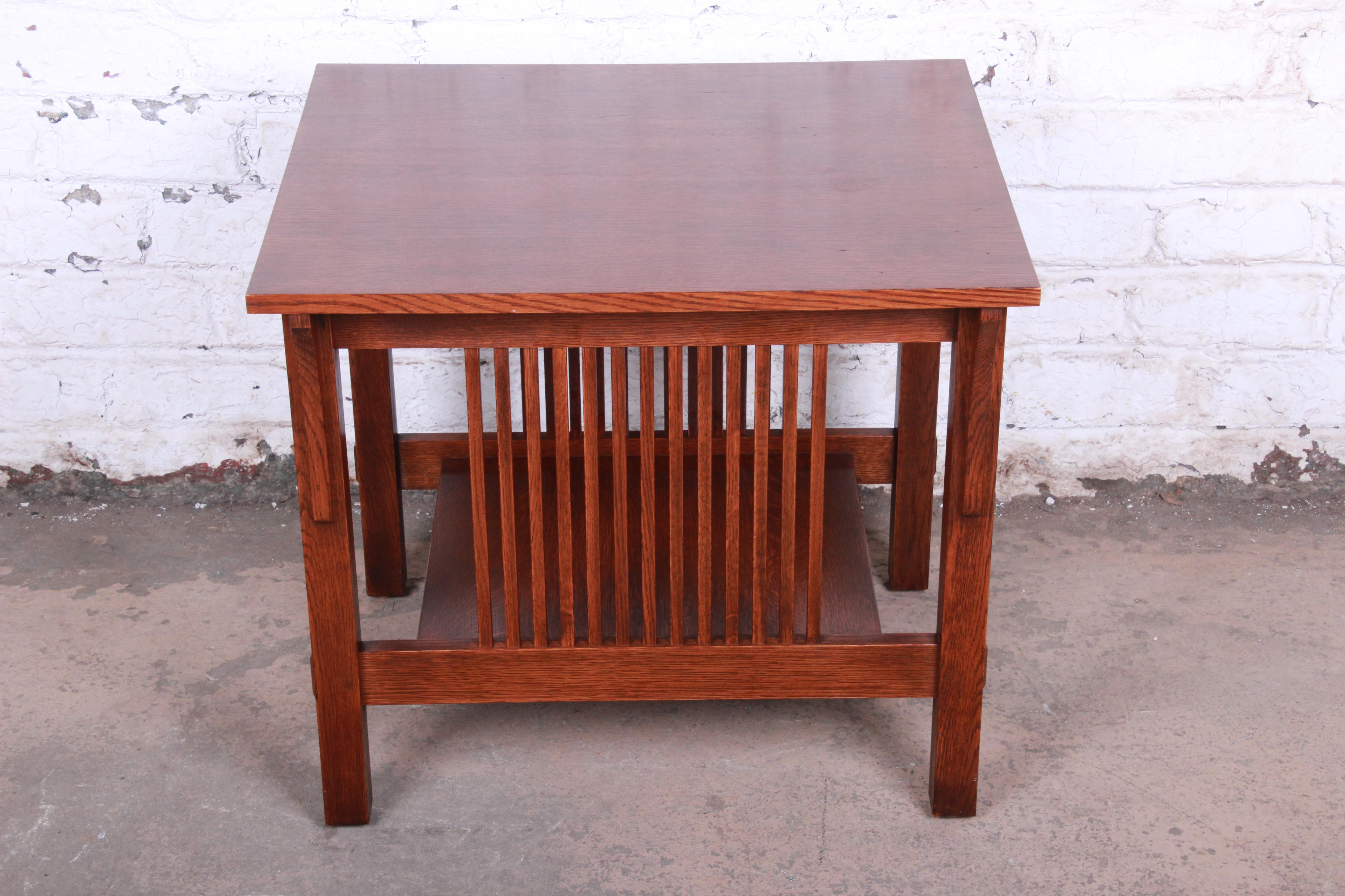 Stickley Mission Arts & Crafts Solid Quartersawn Oak Occasional Side Table 4