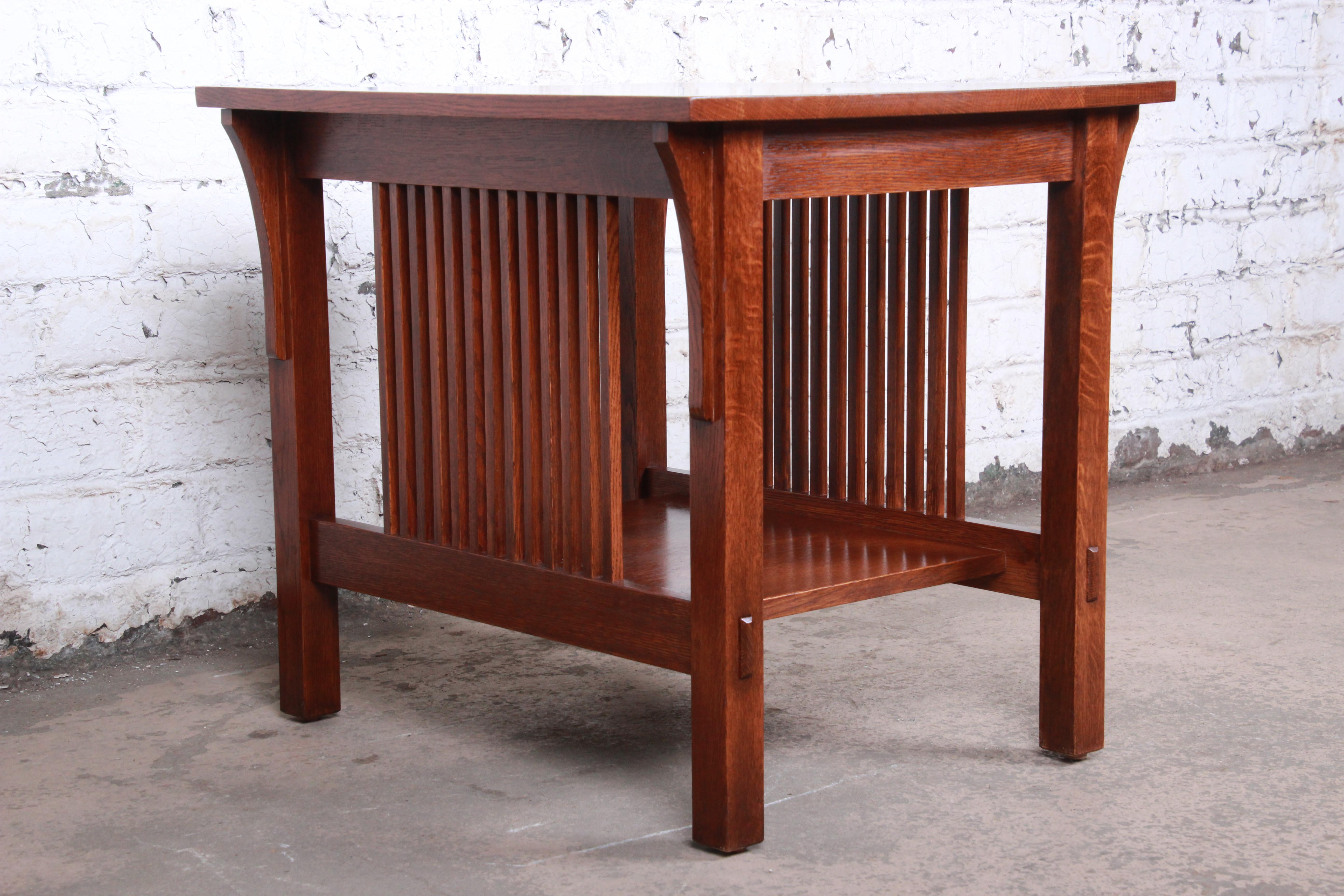 American Stickley Mission Arts & Crafts Solid Quartersawn Oak Occasional Side Table