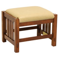 STICKLEY Mission Cherry & Leather Footstool 91-495 - A