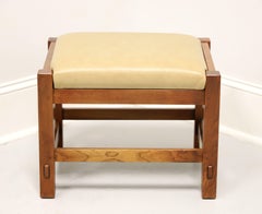 STICKLEY Mission Cherry & Leather Footstool 91-495 - B