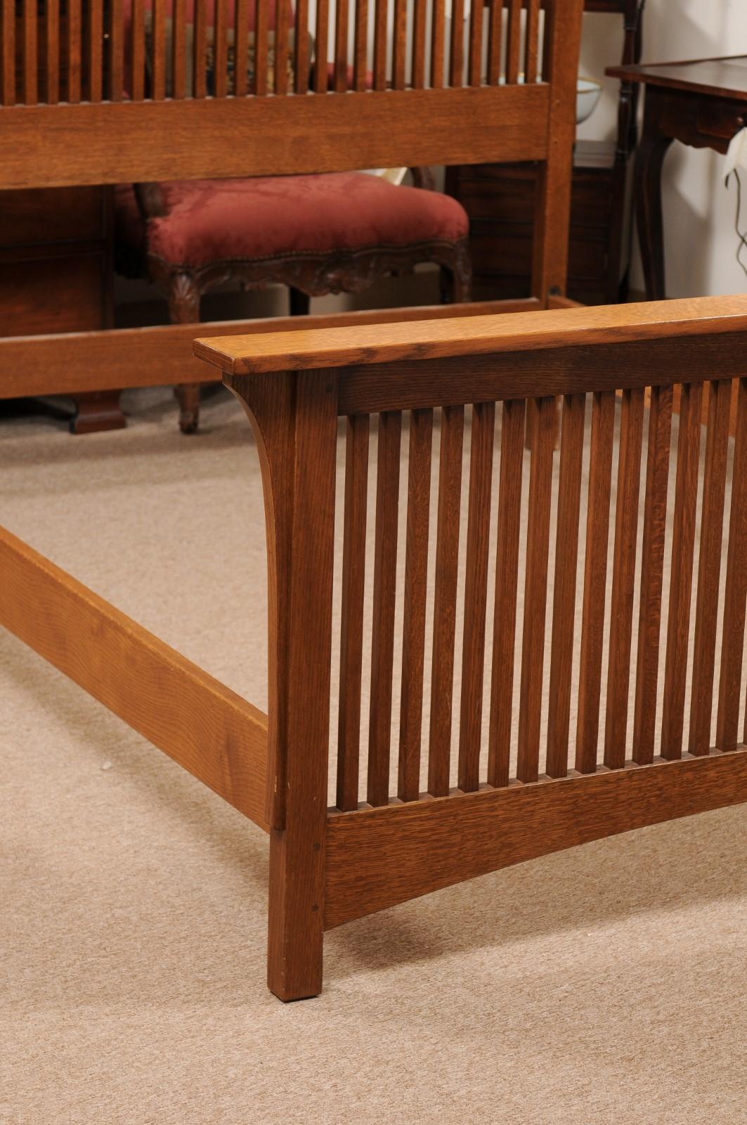Stickley Mission Collection Arts and Crafts Bed Frame in Oak 6
