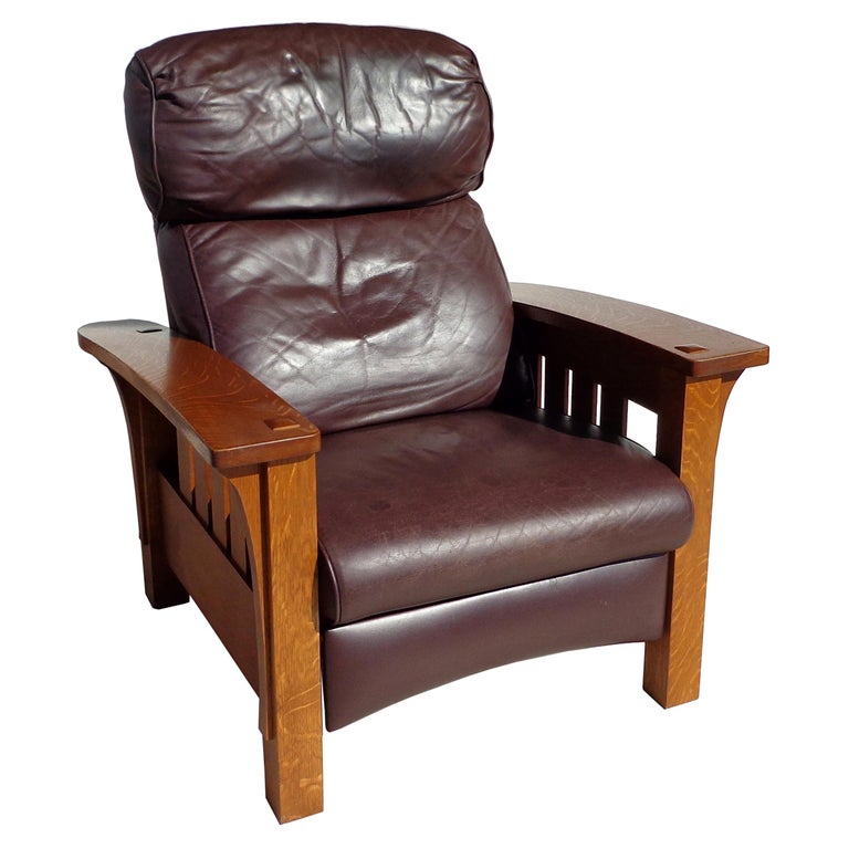 Stickley Mission Collection Oak Bow Arm Morris Recliner at 1stDibs