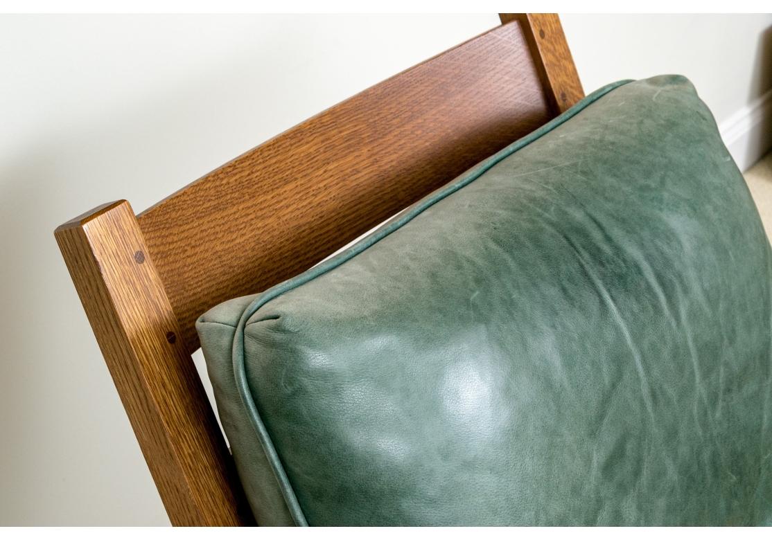 Stickley Mission Collection Oak Bow Arm Reclining Chair For Sale 4
