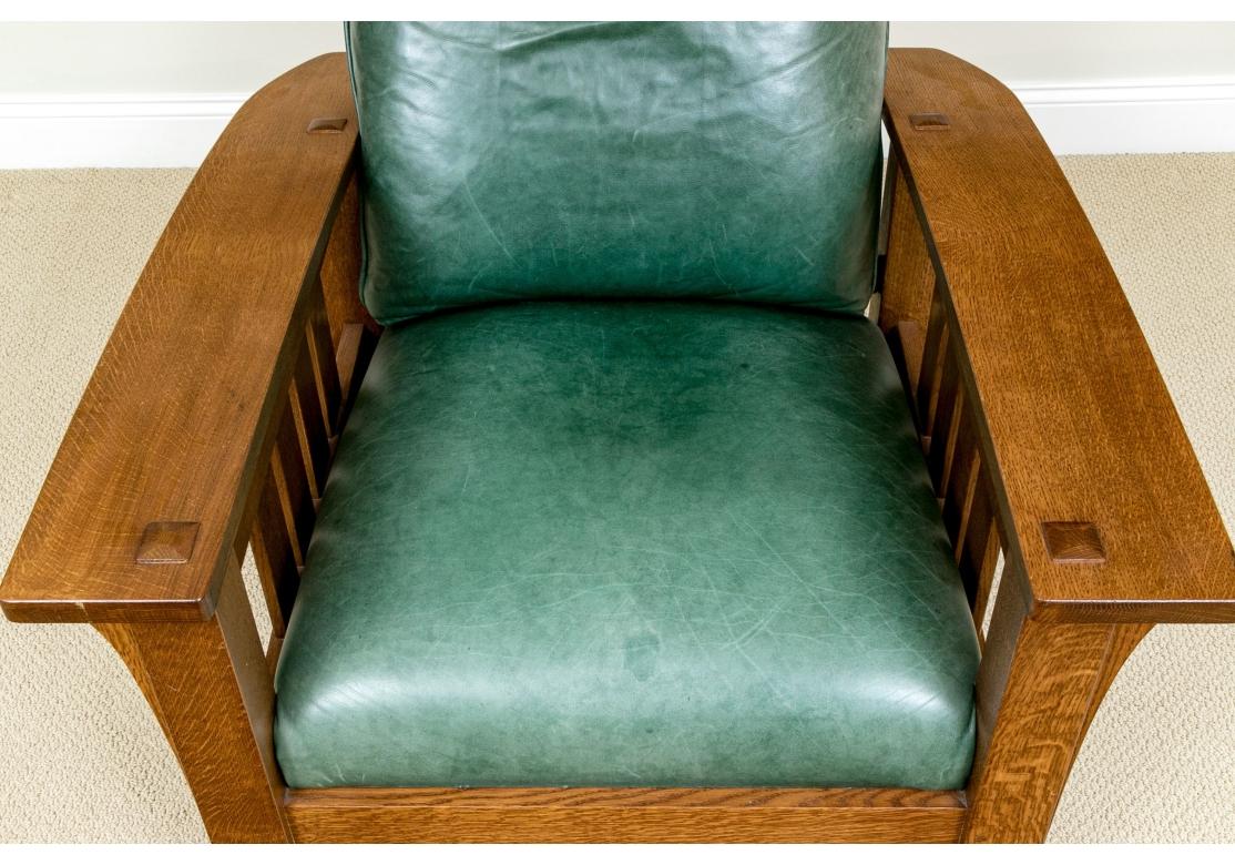 Stickley Mission Collection Oak Bow Arm Reclining Chair For Sale 9