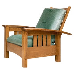 Stickley Mission Collection Oak Bow Arm Reclining Chair