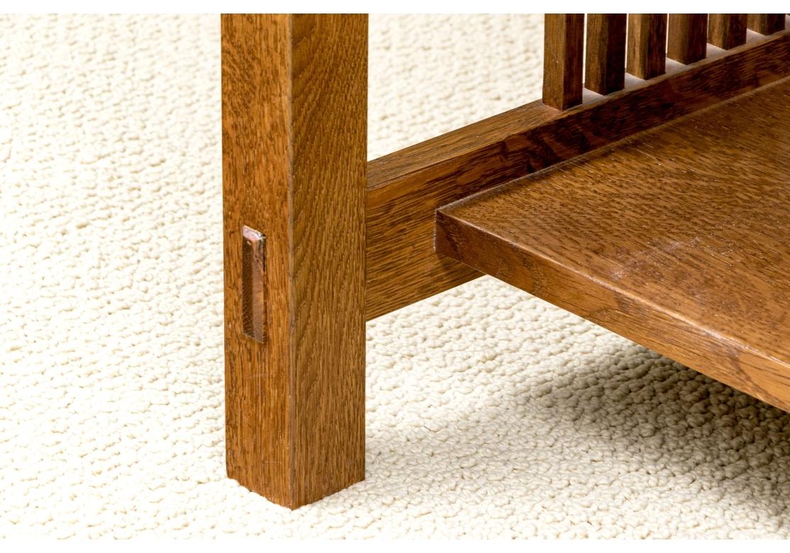 Stickley Mission Collection Oak Cocktail Table With Glass Insert 6