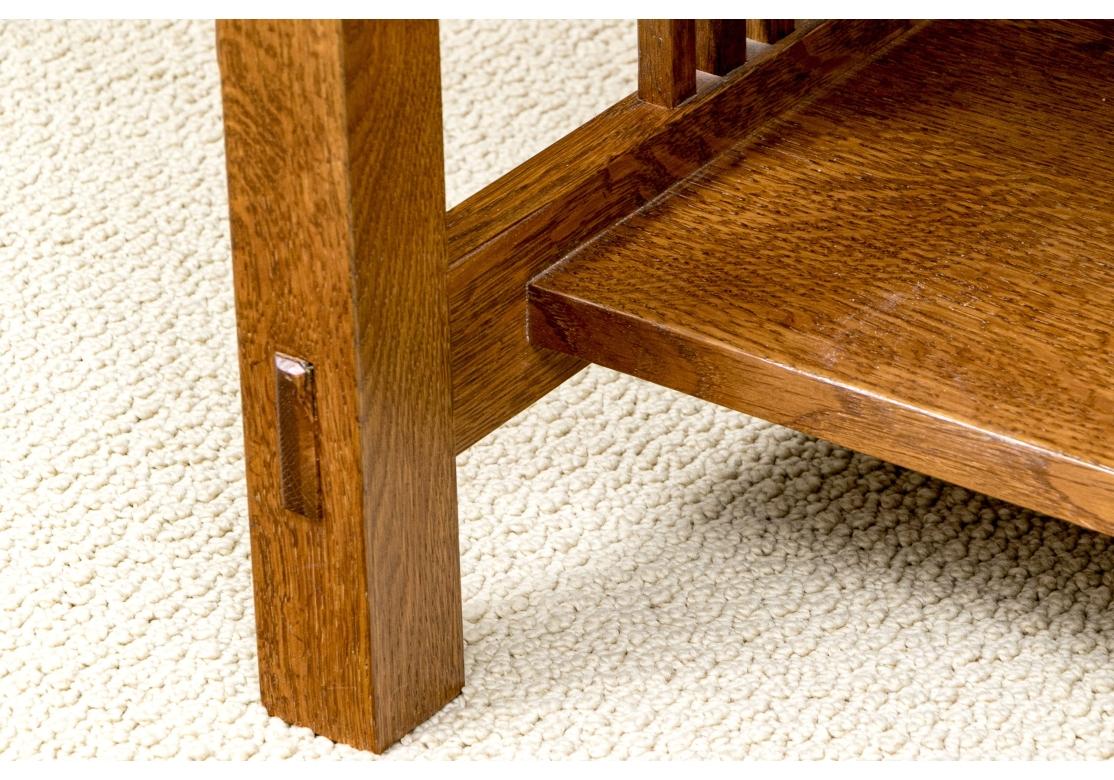 Stickley Mission Collection Oak Cocktail Table With Glass Insert 10