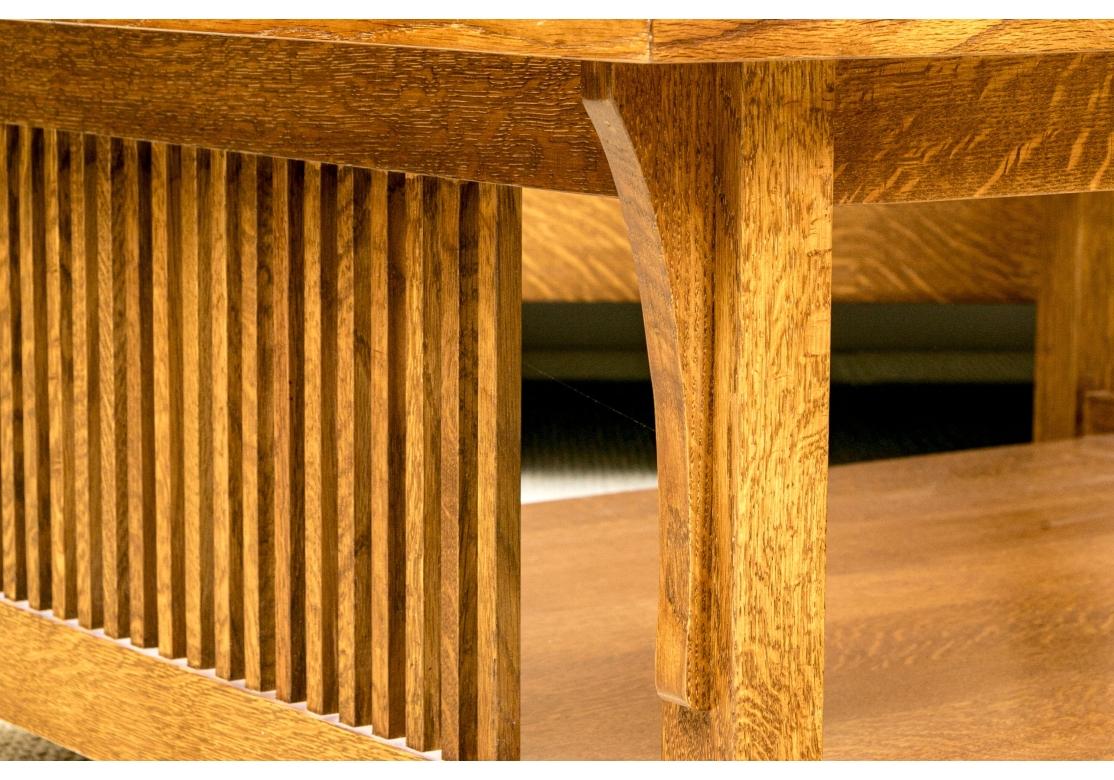 Stickley Mission Collection Oak Cocktail Table With Glass Insert 11