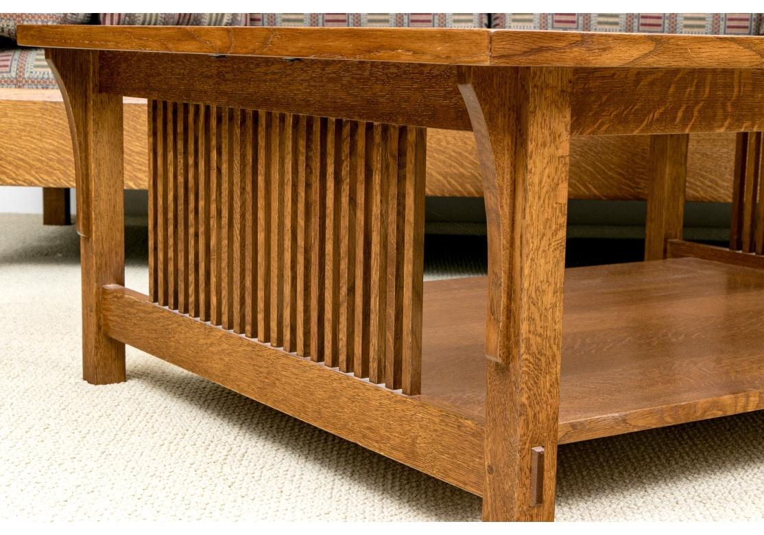 Stickley Mission Collection Oak Cocktail Table With Glass Insert 12