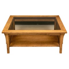 Stickley Mission Collection Oak Cocktail Table With Glass Insert