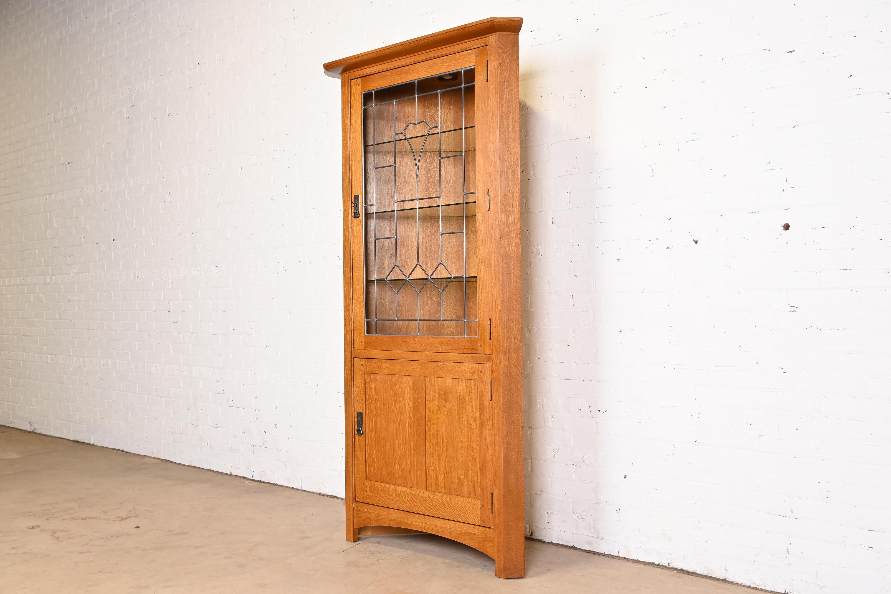 leaded glass cabinet
