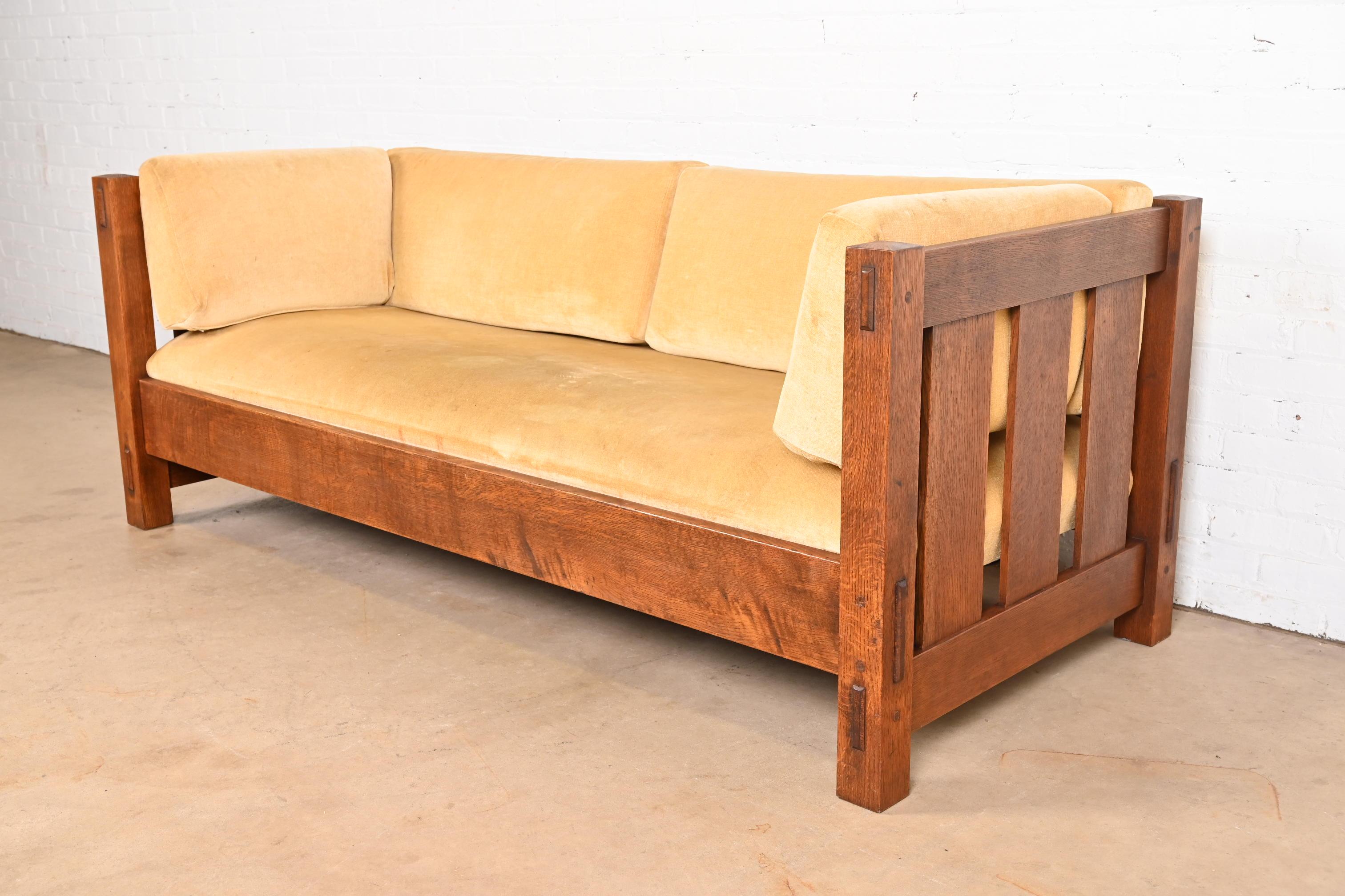 Sofá Settle Stickley Mission Oak Arts & Crafts Estadounidense en venta