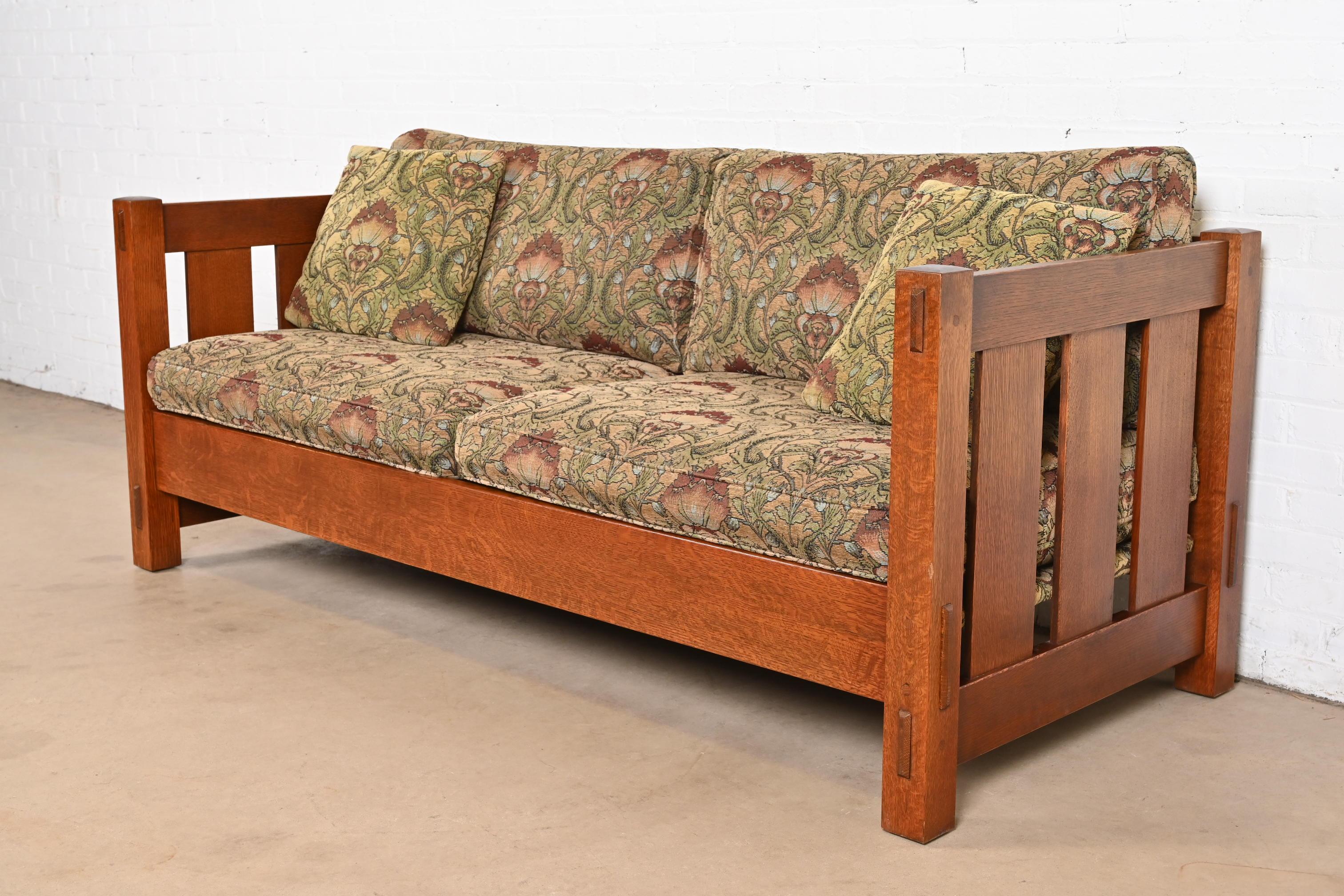 Sofá Settle Stickley Mission Oak Arts & Crafts Estadounidense en venta