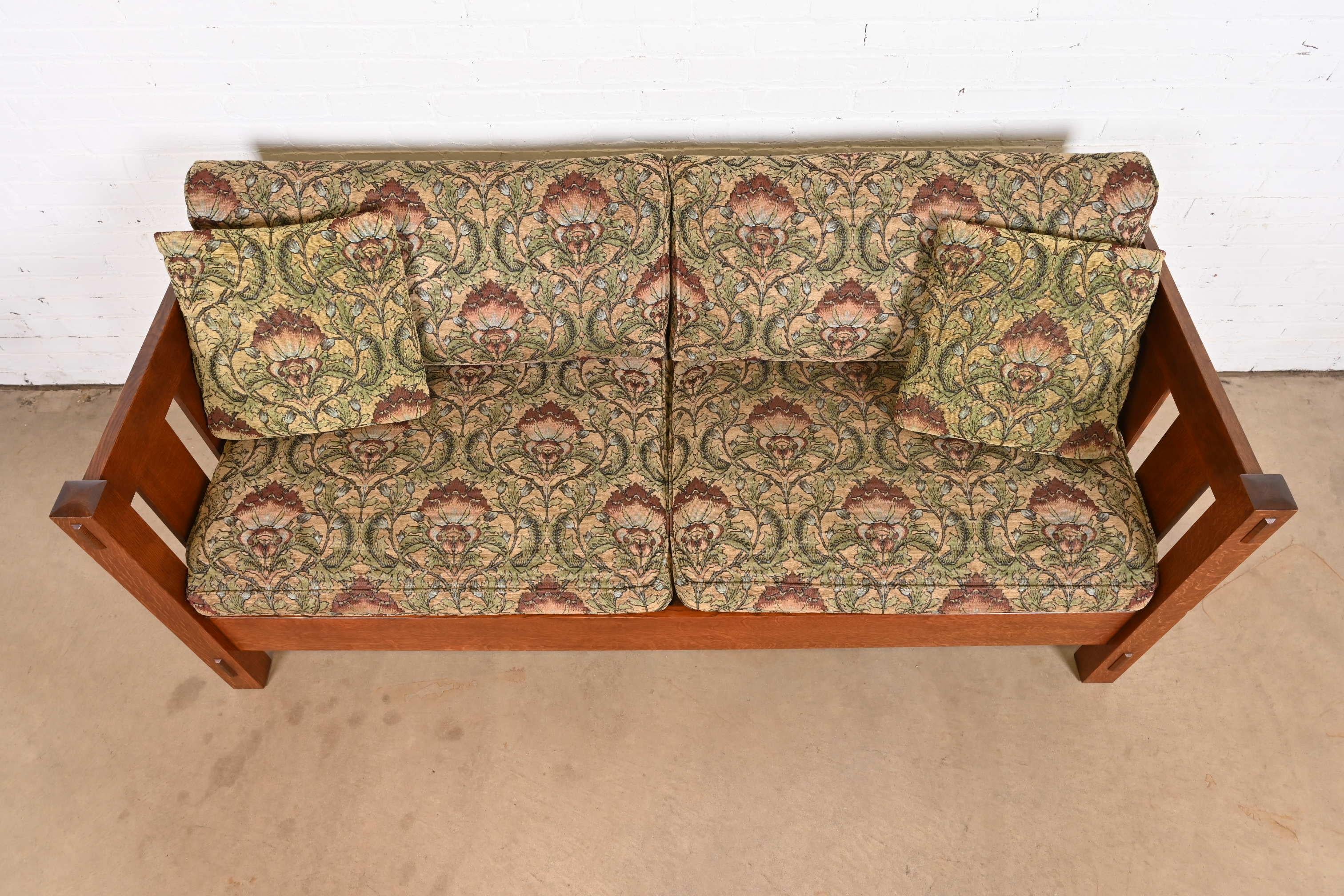 Sofá Settle Stickley Mission Oak Arts & Crafts siglo XX en venta