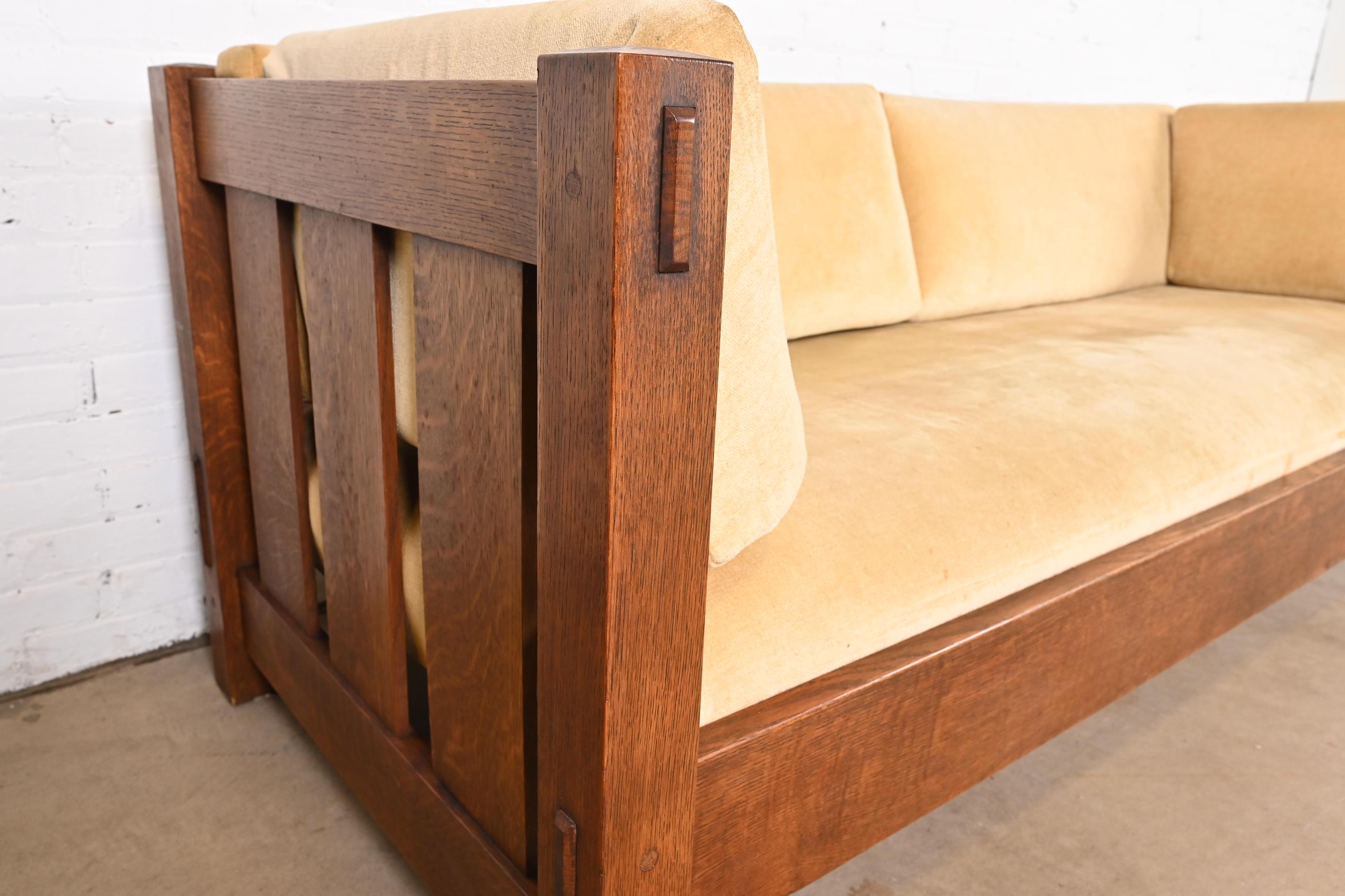 Sofá Settle Stickley Mission Oak Arts & Crafts en venta 1