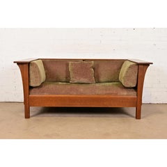 Stickley Mission Oak Arts and Crafts Settle Sofa or Loveseat