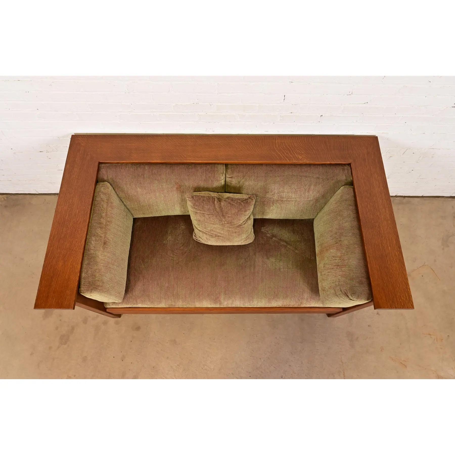 XX secolo Divano o poltrona Settle di Stickley Mission Arts & Crafts, in Oak. in vendita