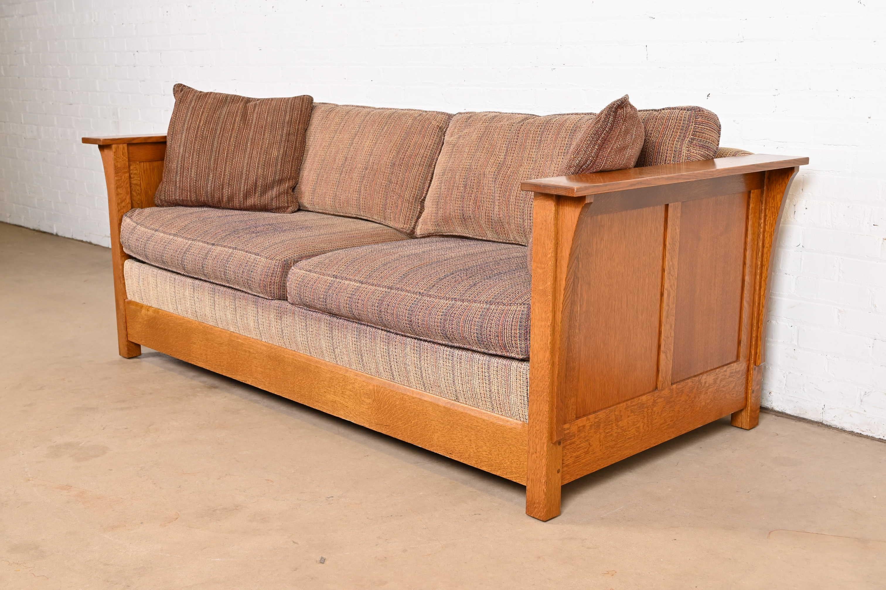 American Stickley Mission Oak Arts and Crafts Sleeper Sofa or Loveseat